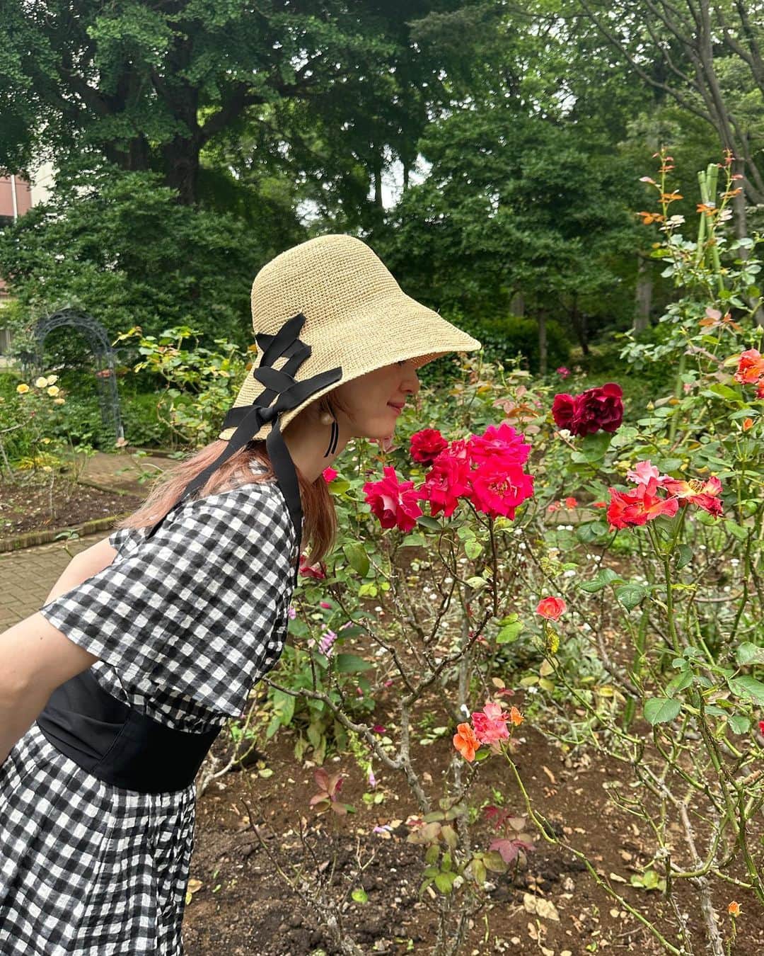 SHOKOさんのインスタグラム写真 - (SHOKOInstagram)「At the Rose Garden ②🌹June 2023✨ dress @sforshoko  hat @helen_kaminski」6月16日 17時45分 - shoko_london