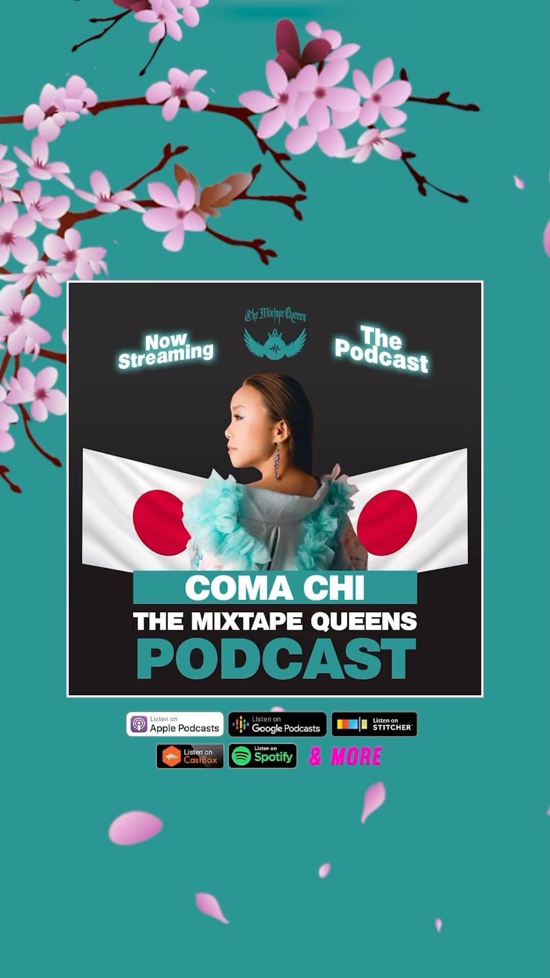 COMA-CHIのインスタグラム：「New episode of The Mixtape Queens Podcast is streaming on all platforms!!! 🎙️🩵🙏🏼✨  On this episode we have the talented @coma_chi !!! Tap in and hear this Queens unique story!!! 💫🏆💖   Want to hear the full episode?  Click the link in our bio! 🌸💫  Want to be a guest?! head over to MixtapeQueens.com and fill out The Podcast guest form today!! 🏆💖💫🔥  #themixtapequeens #podcast #musicpodcast #podcastersofinstagram #music #comachi」