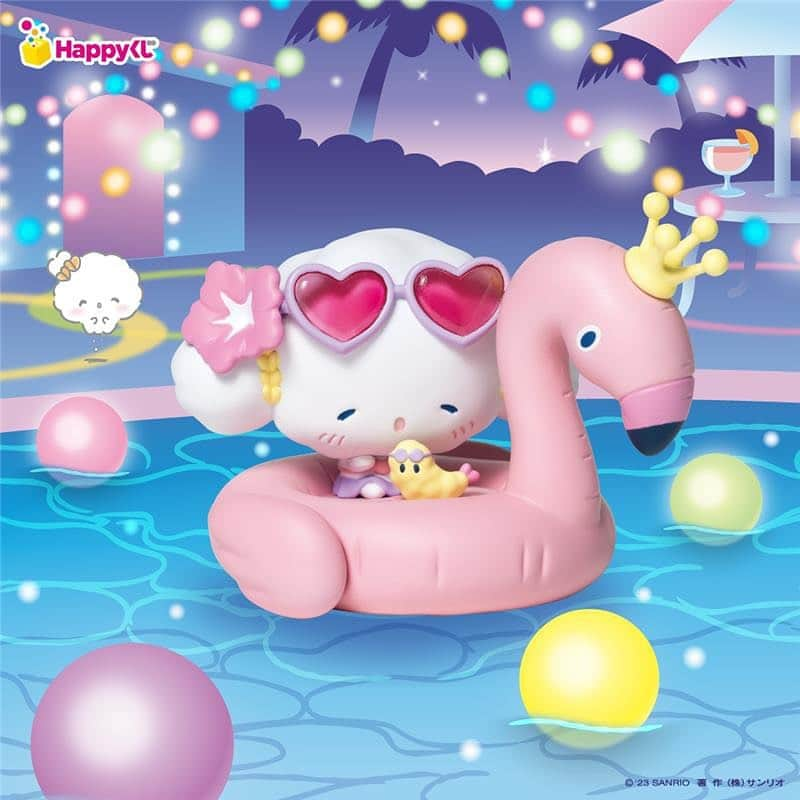 こぎみゅん（サンリオ）のインスタグラム：「今日から「HAPPYくじ　Sanrio characters かNIGHTPOOL」が発売みゅん‥！とってもかわいいから　みんなもチェックしてみてみゅん‥♡  詳しくはこちらみゅん‥▶︎ https://www.h-kuji.com/ こぎみゅんのTwitterからもとべるみゅん‥！  #サンリオ #キャラクター #小麦粉 #こぎみゅん #sanrio #character #cogimyun #happyくじ #ナイトプール #nightpool」