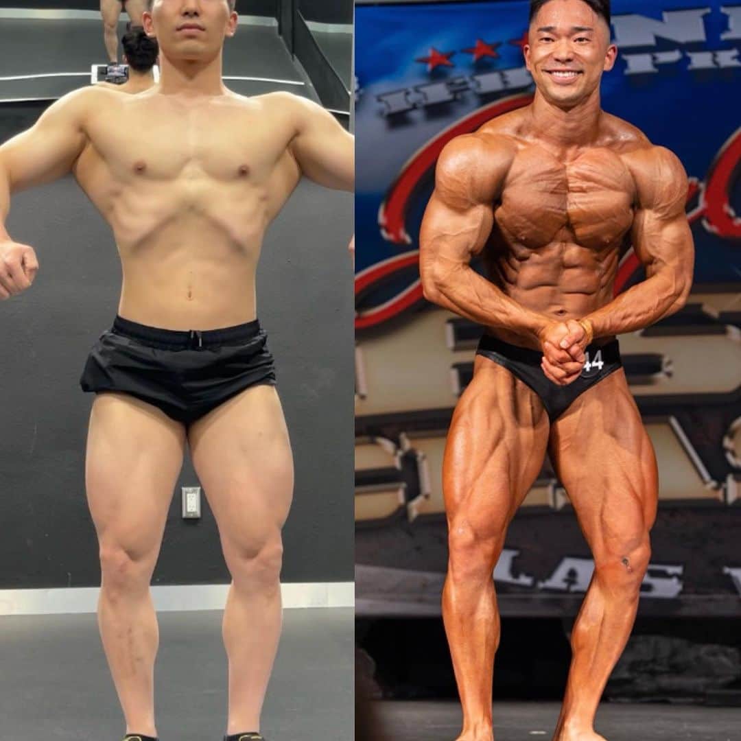 のインスタグラム：「@0908_akira crazy body transformation.  From 77kg to 82kg within 4 months.   アキラ、肉体改造4ヶ月で77kgから82kgへ増量成功。  トレーニング、栄養を学びたい人用動画講座👇 https://hidetada-yamagishi.shop  筋肉増強・体脂肪燃焼のためのサプリメント👇 https://www.bodicafe.com  オンライン指導(オンライン弟子) DMにてお問い合わせください。」