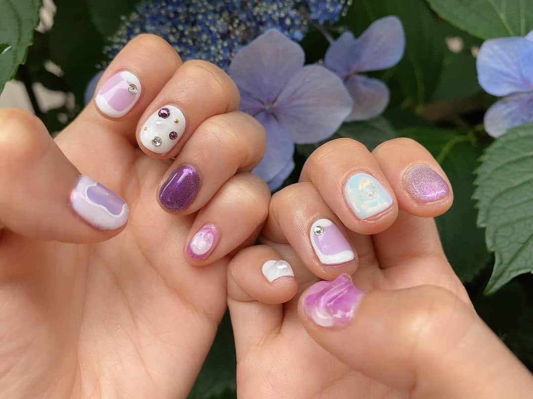 のインスタグラム：「るんるーん💜 お気に入りっー💜  #nail  #purple」