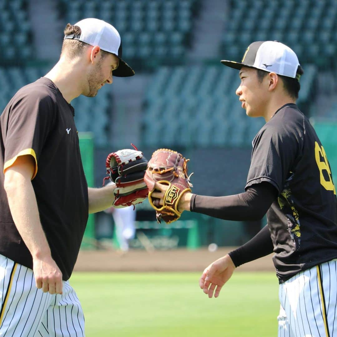 阪神タイガースさんのインスタグラム写真 - (阪神タイガースInstagram)「6月16日ソフトバンク戦の試合前練習の様子です！ #中野拓夢 選手 #坂本誠志郎 選手 #小野寺暖 選手 #前川右京 選手 #及川雅貴 選手 #石井大智 選手 #カイルケラー 選手 #岩崎優 選手 #才木浩人 選手 #伊藤将司 選手 #岩貞祐太 選手 #阪神タイガース  #日本生命セパ交流戦  #ARE」6月16日 16時27分 - hanshintigers_official