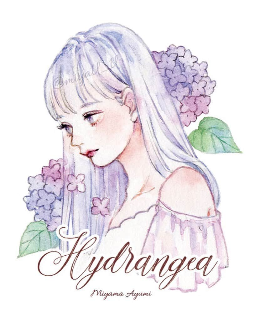 miya(ミヤマアユミ)のインスタグラム：「イラストがMobageアバターになりました💠💐 アニメーション付きで、とても可愛く再現して頂いています🎈 どうぞよろしくお願い致します。  運営： DeNA様  出展：『 #花kotoba🌸 美しい花と女の子　寄り添う花言葉画集』(KADOKAWA刊行)  📱SP：https://sp.mbga.jp/_ava_gachax_top?p=pY98KyZr 🖥PC ：https://yahoo-mbga.jp/avatar/gachax/pY98KyZr  #ピンク #pink #花 #flower #flowers  #artwork #watercolor #水彩 #透明水彩 #art #illust #illustration #draw #illustrator #イラスト #イラストレーター #手描き #アナログ #アナログイラスト #mirafluru #額 #ミニ額 #紫陽花 #アジサイ #あじさい #hydrangea」