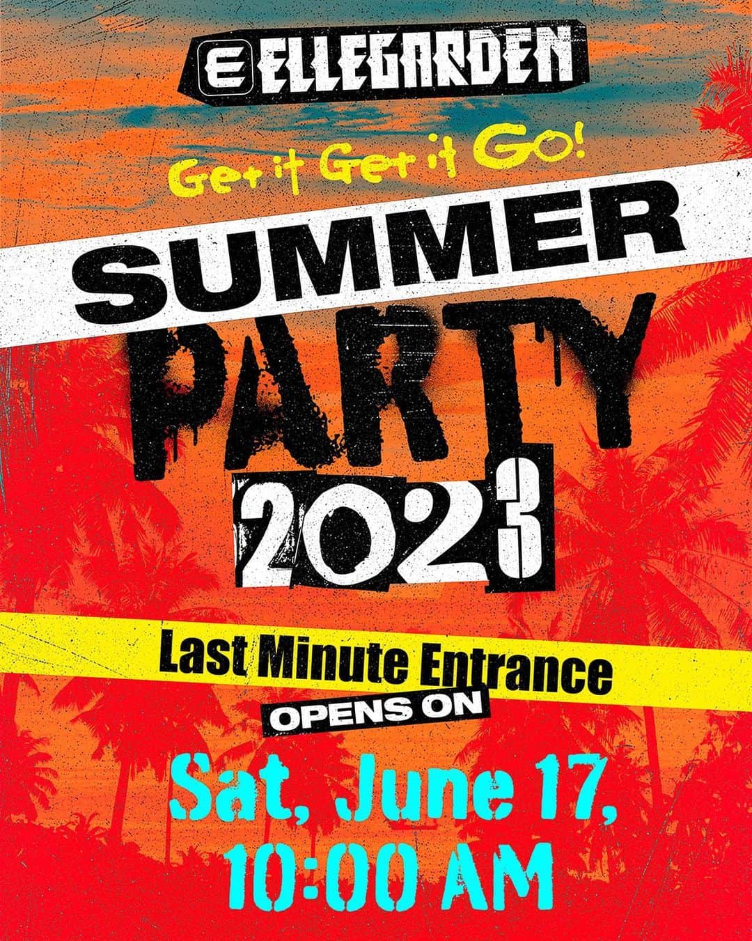 のインスタグラム：「⁡ ELLEGARDEN 「Get it Get it Go!SUMMER PARTY 2023」 チケット一般発売は6/17(土)10:00から！ ⁡ ▼受付URL https://eplus.jp/ellegarden-summerparty/ ※プロフィールのリンクよりアクセス可能です。  ※先着順での販売となりますので予定枚数が終了次第、販売終了となります。 ※ 2枚以上申込みされる場合は、 お申込み前に【同行者登録】が必要です。 詳細は受付ページをご確認ください。 ⁡ 7/08(土) 北海道・北海きたえーる 7/15(土) 熊本・グランメッセ熊本 8/08(火) 愛知・日本ガイシホール 8/12(土) 大阪・舞洲スポーツアイランド 特設会場 8/17(木) 千葉・ZOZOマリンスタジアム ⁡ #ELLEGARDEN  #GetitGetitGoSUMMERPARTY2023」