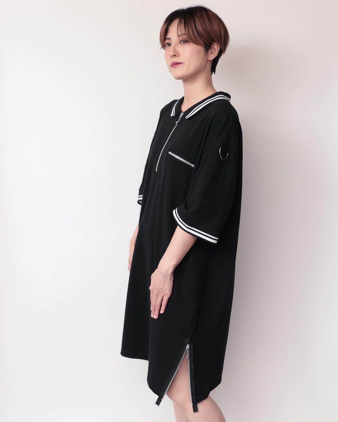のインスタグラム：「TEARS OF SWAN-SIDE ZIP BIG SILHOUETTE POLO SHIRTS ONE PIECEになります!! 福岡PARCO店頭、official webshopにてオーダー受付中ですので宜しくお願い致します😊🏬💻  https://tears-of-swan.shop-pro.jp/?pid=175144251 (7月上旬発送開始)  @tears_of_swan  #tearsofswan  #poloshirtsonepiece #poloshirt  #ワンピース #ポロシャツワンピース #ポロシャツ」