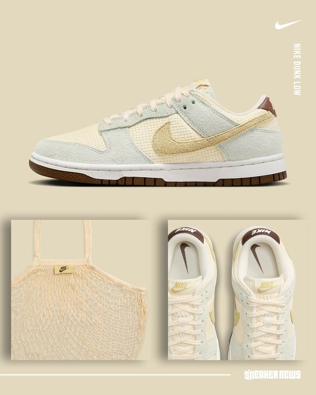 Sneaker Newsさんのインスタグラム写真 - (Sneaker NewsInstagram)「Hemps and suedes cover this Nike Dunk Low, and guess what: it comes with a netted tote! Tap the link in our bio for a closer look.」6月17日 3時01分 - sneakernews