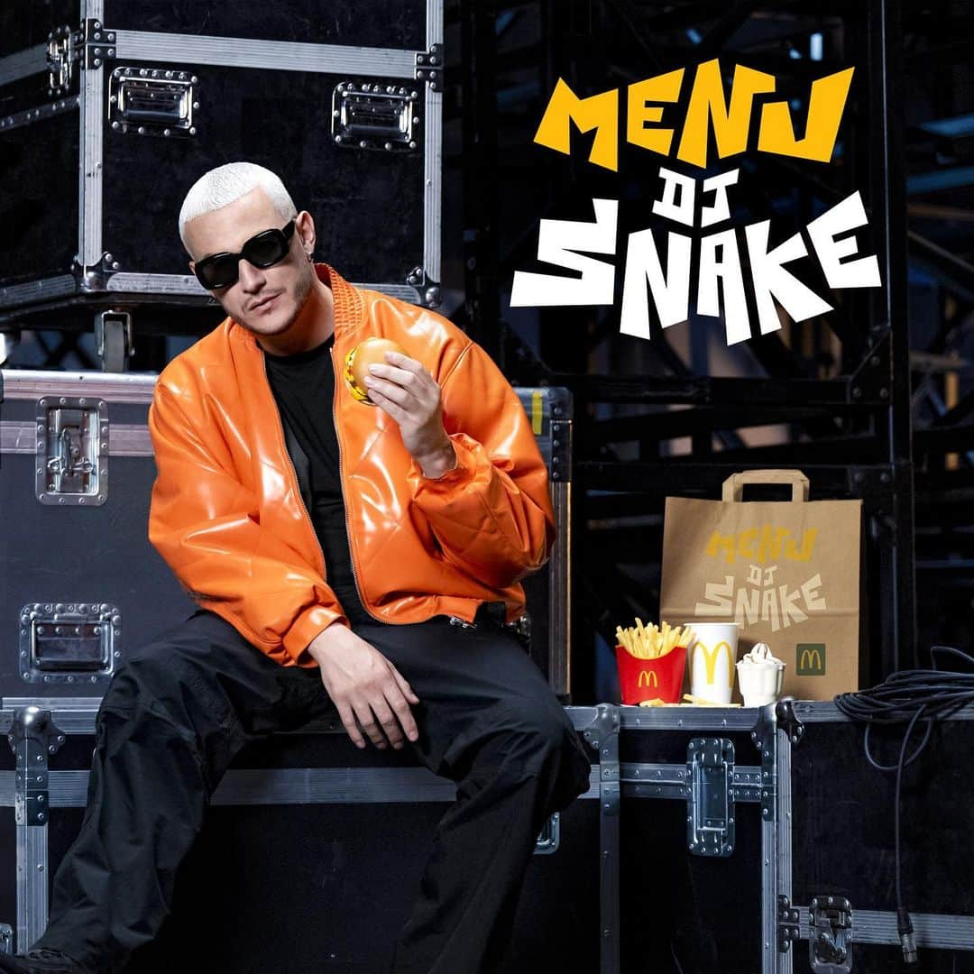 DJスネークのインスタグラム：「Very honored to be the first European artist to have my own meal @mcdonaldsfrance ! The DJ SNAKE MEAL will be available at all McDonald’s in France starting June 20th.   Très honoré d'être le premier artiste Européen à avoir mon propre menu chez @mcdonaldsfrance ! Le menu DJ SNAKE sera disponible dans tous les McDonald's de France à partir du 20 juin.」