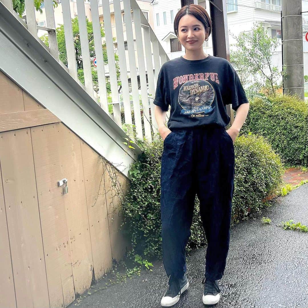 富久美玲のインスタグラム：「🆕 . #relief garment wash wrinkle denim ▷フリーサイズ . #身長152cm#mireistylecode#ootd」