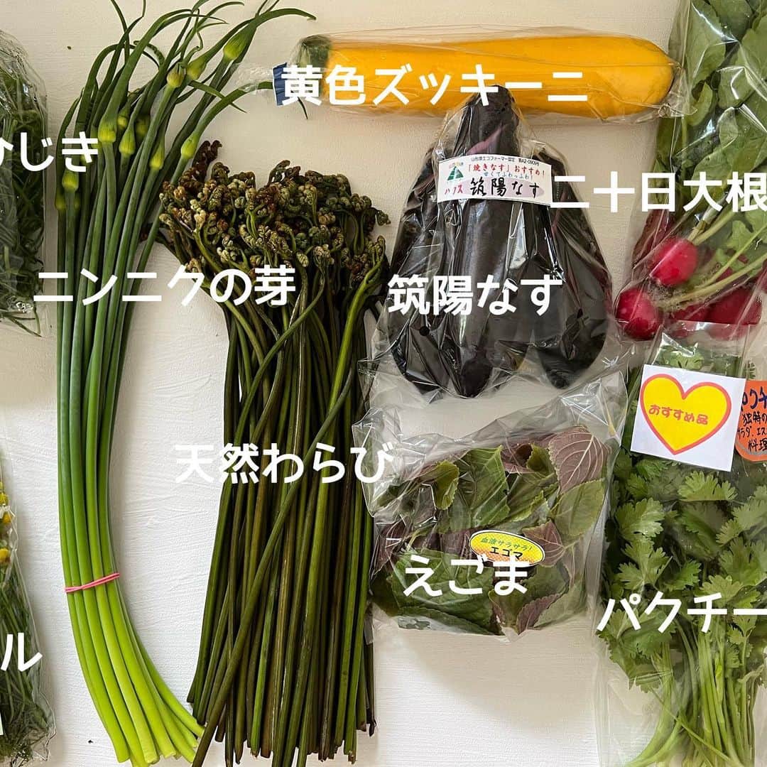 麻生れいみさんのインスタグラム写真 - (麻生れいみInstagram)「山形の旬野菜セット。  @okuribito.0301  贈り人さんから購入。 天然わらびは、最後の山菜時期ですかね。  日本のニンニクの芽 はじめてです😍  カモミールは撮影用に ドライフラワーにしました。   スーパーで購入すると、どうもマンネリ化お願い 腸内細菌の多様性のためにも おくっていただくっていいですね😌  #山菜大好き #山形 #鶴岡 #料理好きな人と繋がりたい  #郷土料理 #郷土 #実家ごはん #sdgs」6月16日 20時51分 - reimi_aso