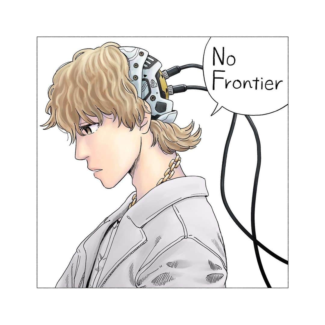 Aile the Shotaのインスタグラム：「.  【情報解禁】 2023/07/05(Wed.) release  「No Frontier (Prod.Ryosuke "Dr.R" Sakai)」  -TVアニメ AIの遺電子 オープニング主題歌-  “境界線に愛はない”  原作と現実がリンクする場所に愛を歌いました。この作品に出会い、歌えることを心から幸せに思っています。  サウンドプロデュースは @ryosuke726  満を辞しての、念願の ATS × Dr.R ❤️‍🔥  【JKT写真公開】  今回なんと「AIの遺電子」原作者、 山田胡瓜先生に書き下ろして頂きました🧬  アニメは7月7日放送開始。  Aile The Shota × AIの遺電子　  お楽しみに。  #AileTheShota #NoFrontier #AIの遺電子 #アイノイデンシ」