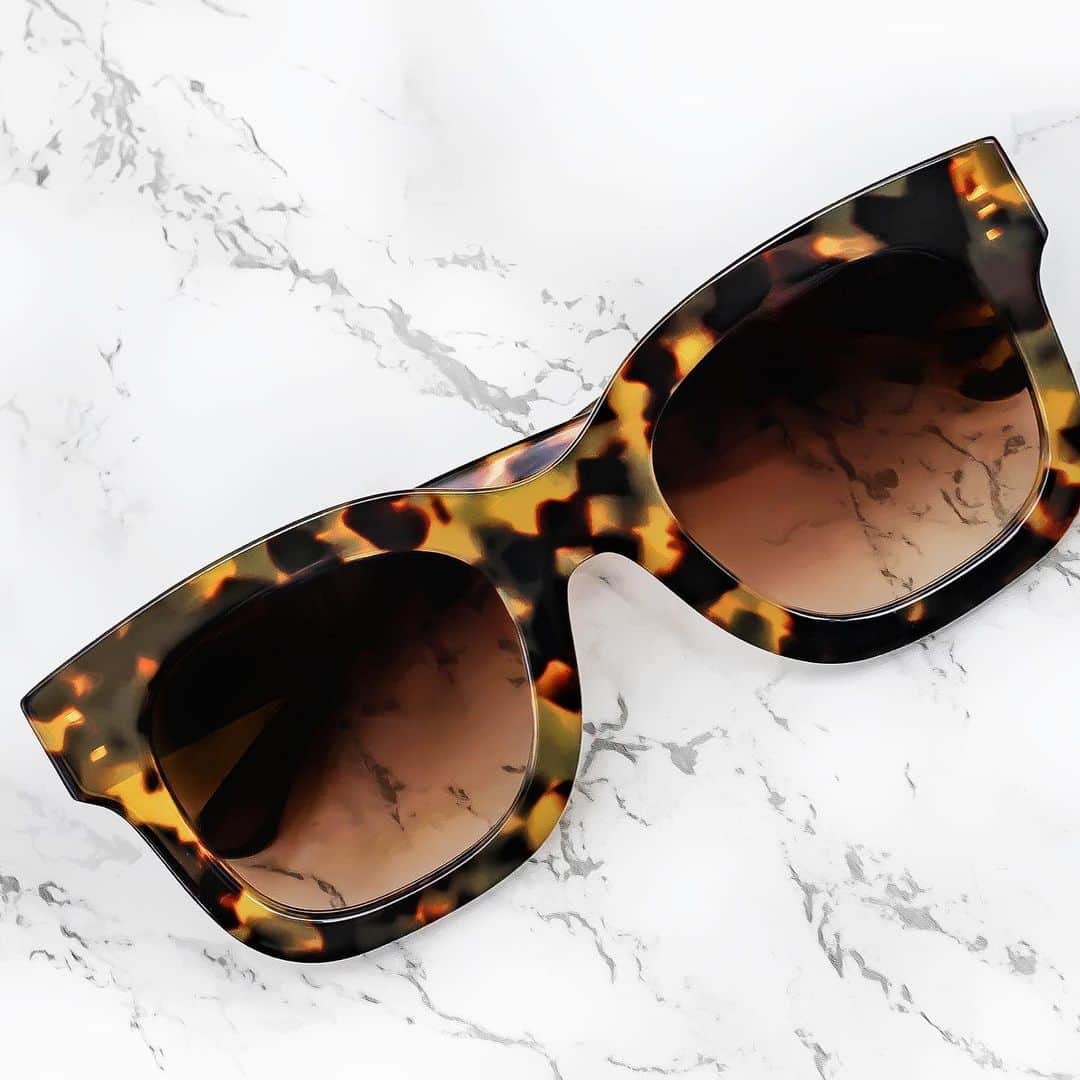 のインスタグラム：「the THIERRY LASRY “UNICORNY” sunglasses in tokyo tortoise shell acetate w/ gradient brown lenses #thierrylasry #handmadeinitaly」