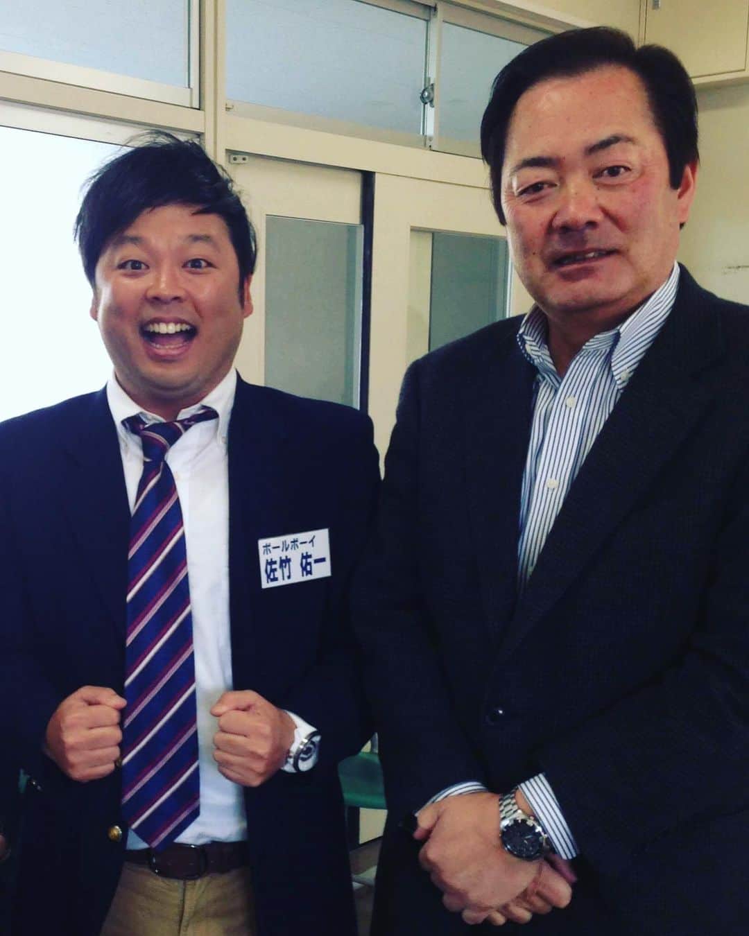 ボールボーイ佐竹のインスタグラム：「初めて北別府さんにお会いしたのは2015年に放送された特番でした。 緊張しまくってた僕を、 あたたかく迎えてくださりました。 あの時の事は忘れません。 本当にありがとうございました。 謹んでご冥福をお祈り申し上げます。  #北別府学 #カープ #ボールボーイ佐竹」
