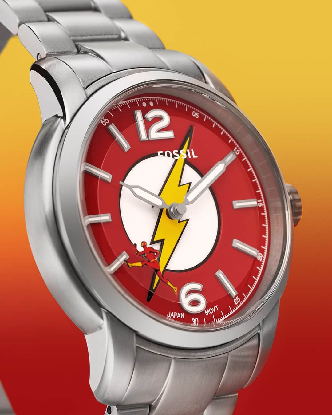 fossilのインスタグラム：「COMING IN HOT⚡️💨⁣ ⁣ We’re celebrating the classic comic book hero The Flash™ with a specially designed, limited-edition collab. Get it while you can! #TheFlashxFossil   #TheFlash #DCComics」
