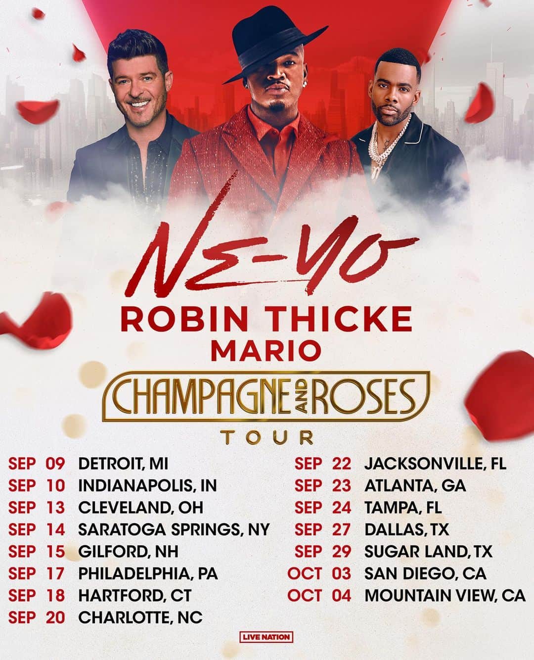 NE-YOさんのインスタグラム写真 - (NE-YOInstagram)「Break out the champagne! Tickets to my #ChampagneAndRoses Tour 🥂🌹with @robinthicke & @marioworldwide are available NOW! Hit link in bio to get yours! 📸: @baqenn」6月16日 23時21分 - neyo