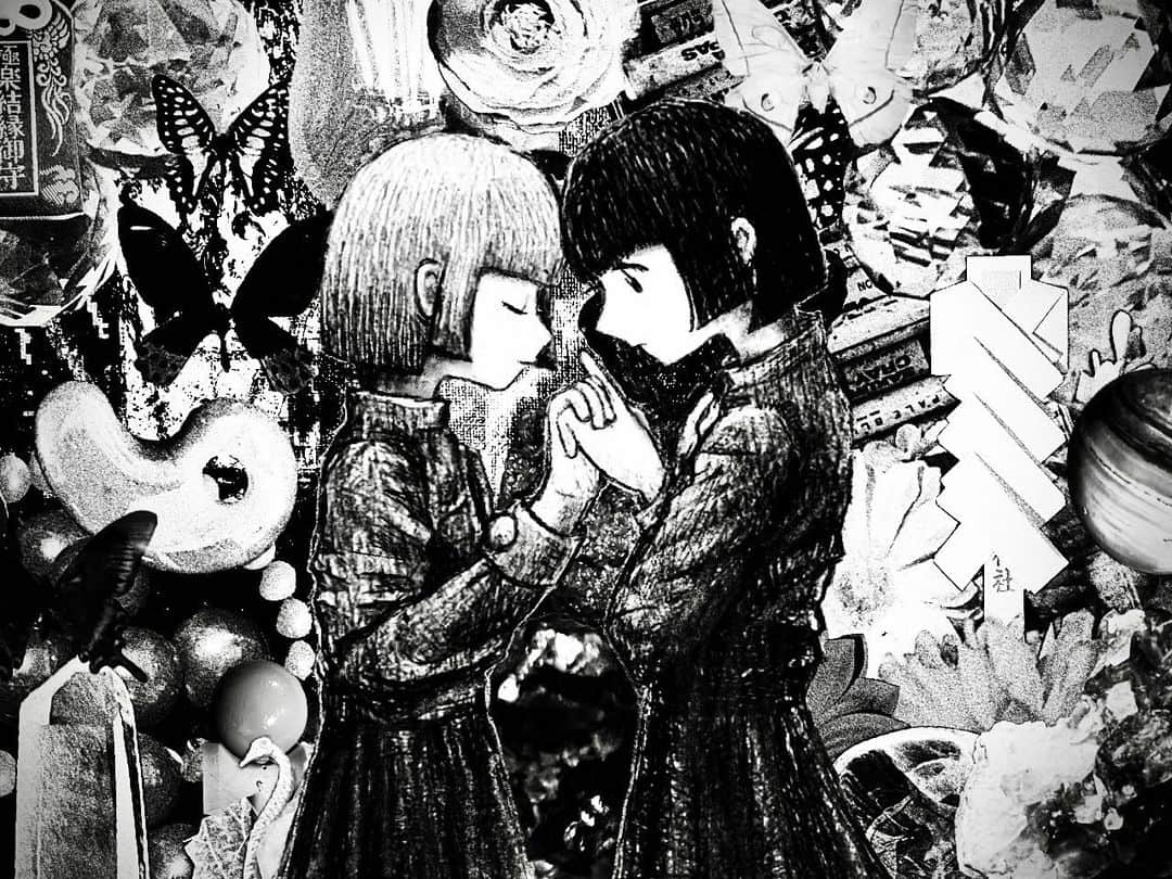 DAOKOのインスタグラム：「"The Secret Time Shared Just Between the Two of Us"  #illustration #collage」