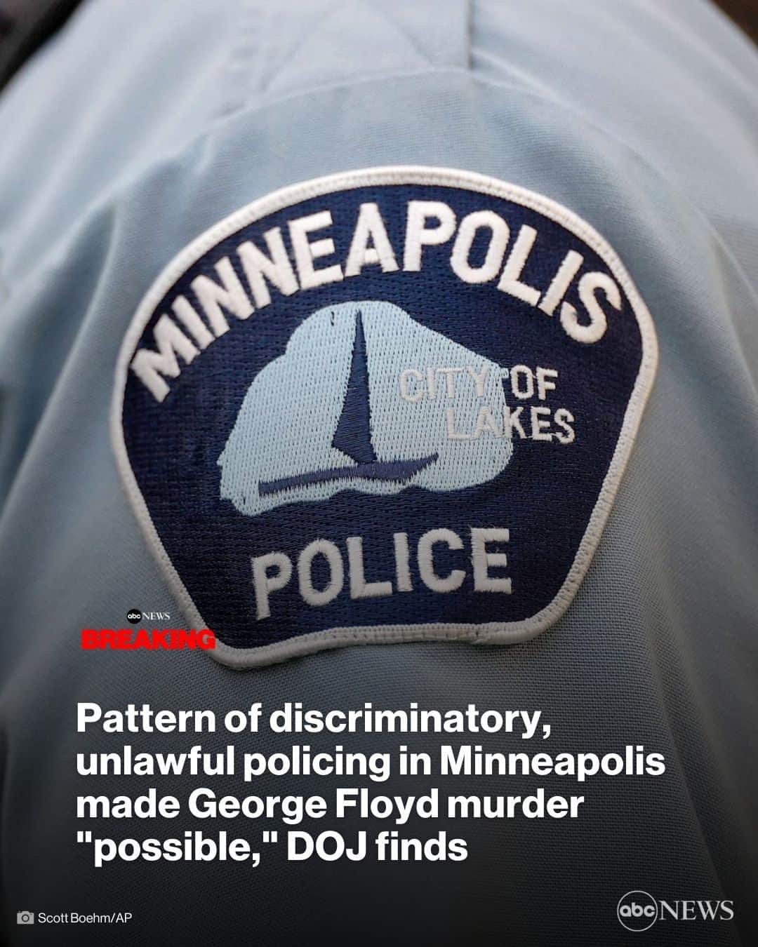 ABC Newsのインスタグラム：「BREAKING: A pattern of discriminatory law enforcement practices by the Minneapolis Police Department made the murder of George Floyd "possible," Justice Department investigation finds. MORE AT LINK IN BIO.」