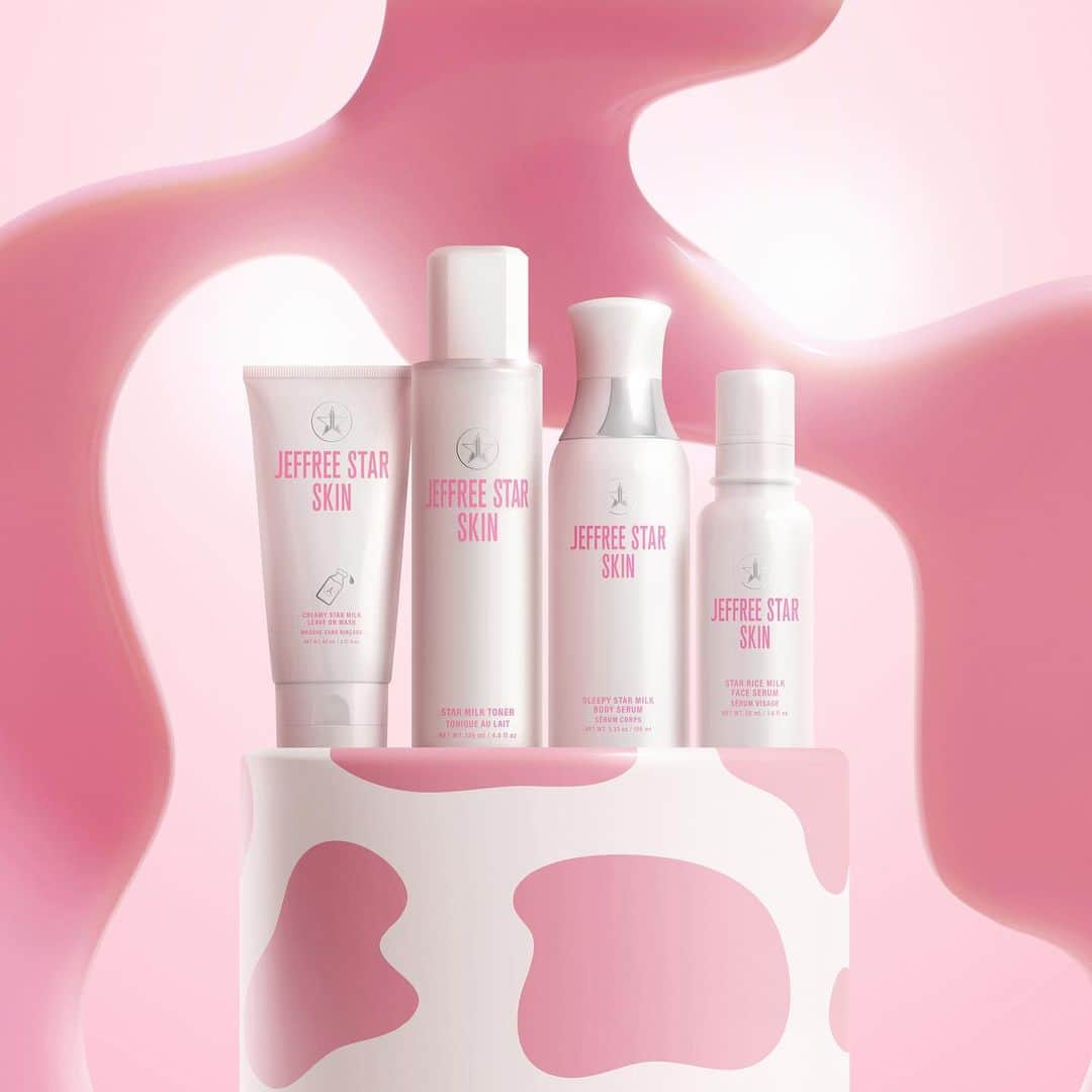Jeffree Star Cosmeticsのインスタグラム：「The iconic #STARMILK Skincare Collection is NOW LIVE!!! 🥛💖 link in my bio!!!!!」