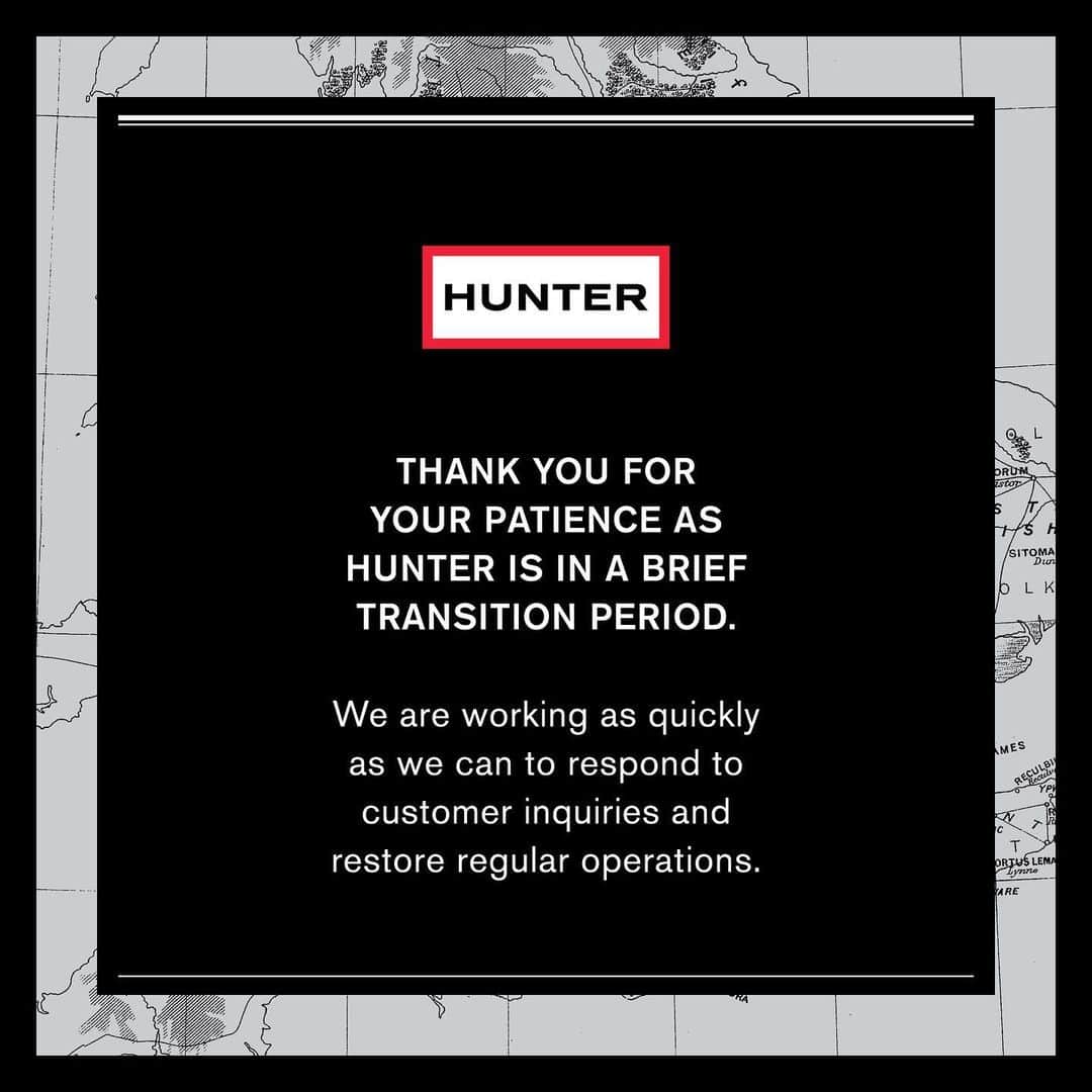 ハンターブーツのインスタグラム：「A message to our loyal customers.」
