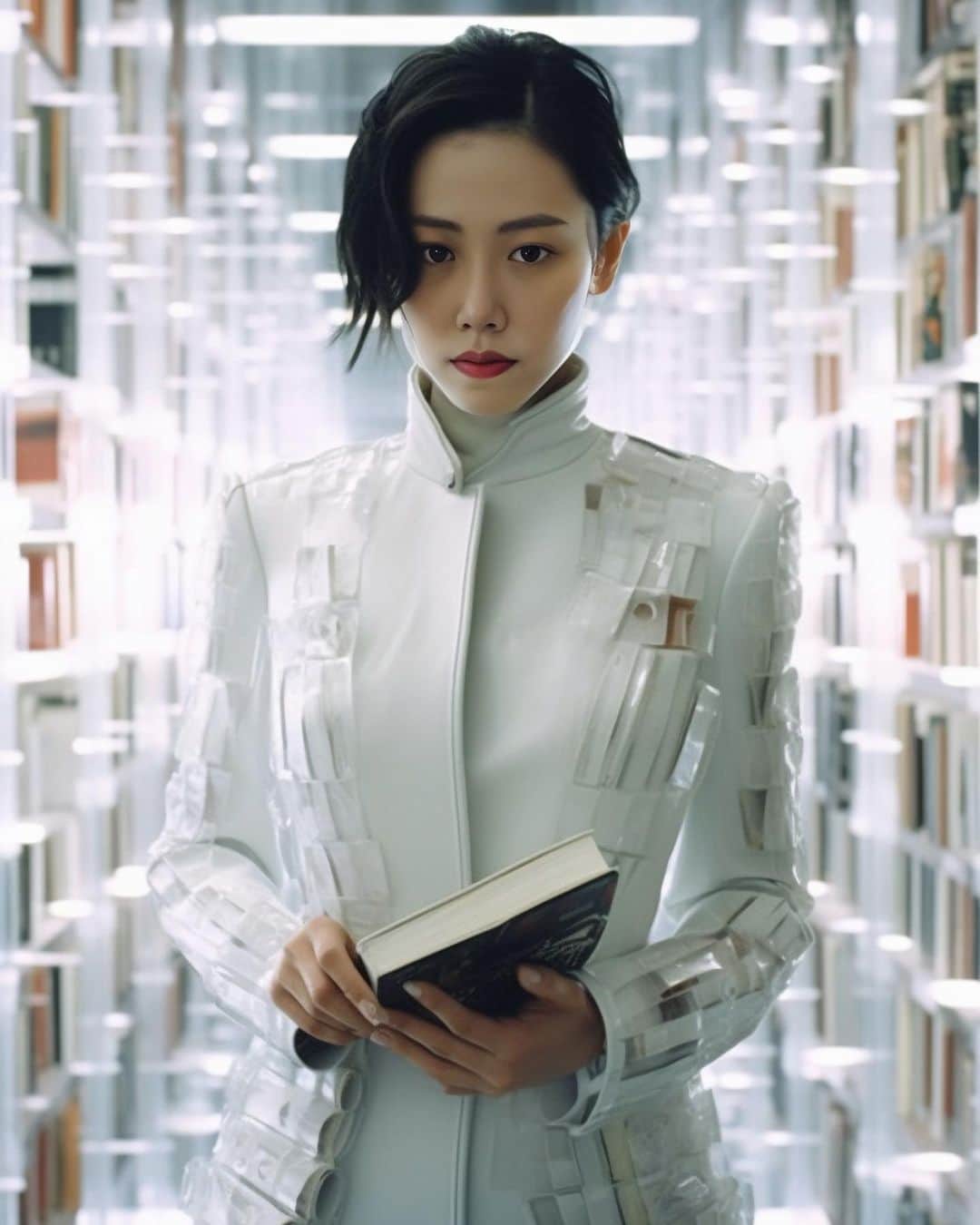 草野絵美さんのインスタグラム写真 - (草野絵美Instagram)「🌠Announcement🌠 I’m featured on Japan’s first-ever AI fashion media cover.  My AI-self, styled as a glitched librarian, graces the cover of WWD JAPAN., releasing on next week (June 19th )😭  Never thought the day would come when I would become a cover girl...  🌠お知らせ🌠 なんと.... 19日に発売される、ファッション業界専門紙WWDJAPANの表紙をAIアートで担当させていただきました...!😭 「ファッションロー特集」という法律に関する特集で、服飾業界だけでなく、多くの方に読んでいただきたい永久保存版です...!  wwdjapan.com @wwd_jp  #aiart #midjouney #stablediffusion #magazinecover #wwdjapan」6月17日 12時21分 - emiksn