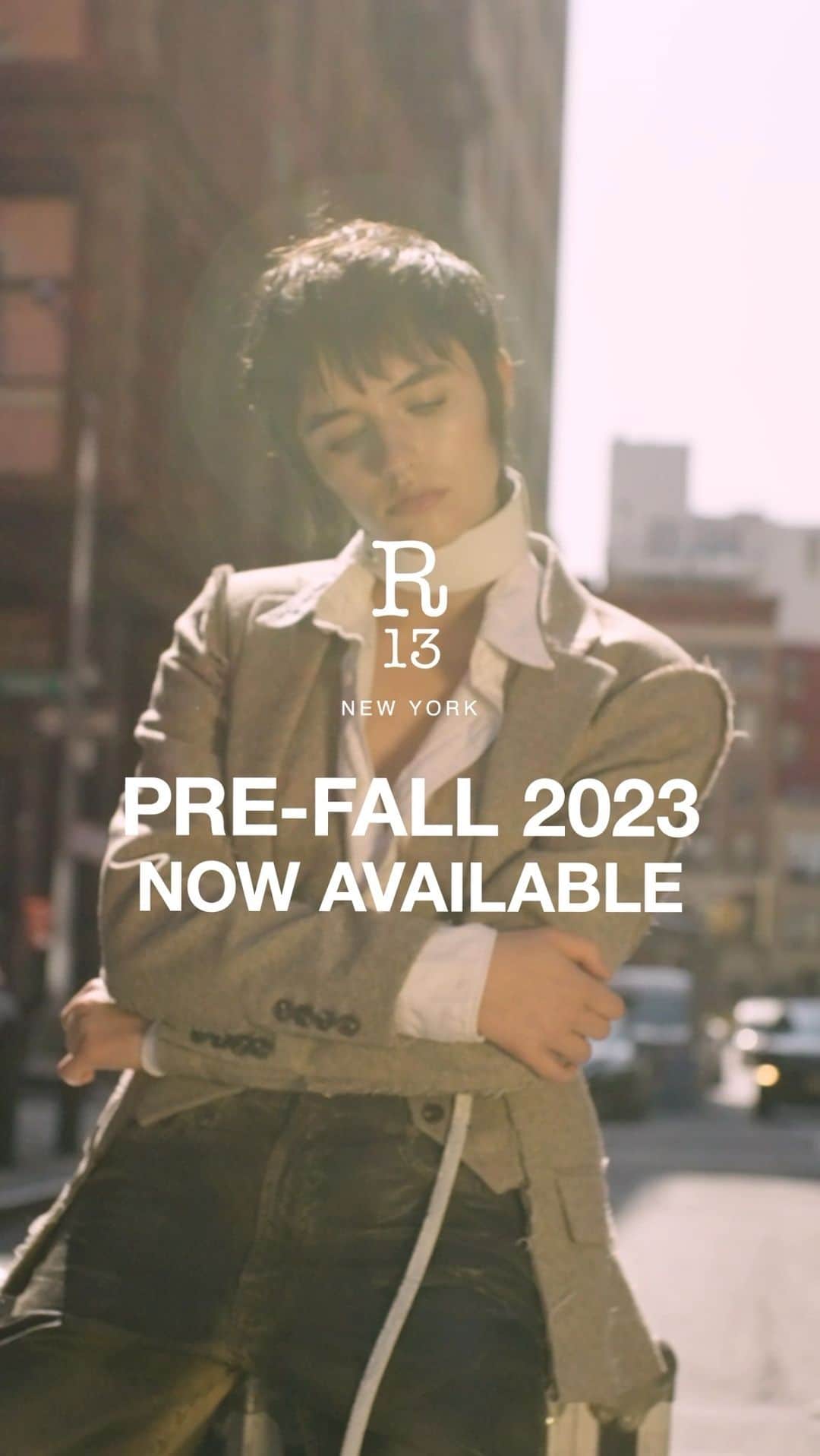 のインスタグラム：「Pre-Fall 2023 launches NOW.  Available at r13.com and our flagship store at 34 Howard Street, NY.  Feat. @reece.tong  @sasha_melnychuk  @julianancyprice  @emily.schif  @__ma_ds__  @syd_walker   Photography by @masatoonoda Videography by @steadyprime  Hair and Makeup by @to_mo_s_   #r13 #r13denim #pf23 #collectionlaunch」