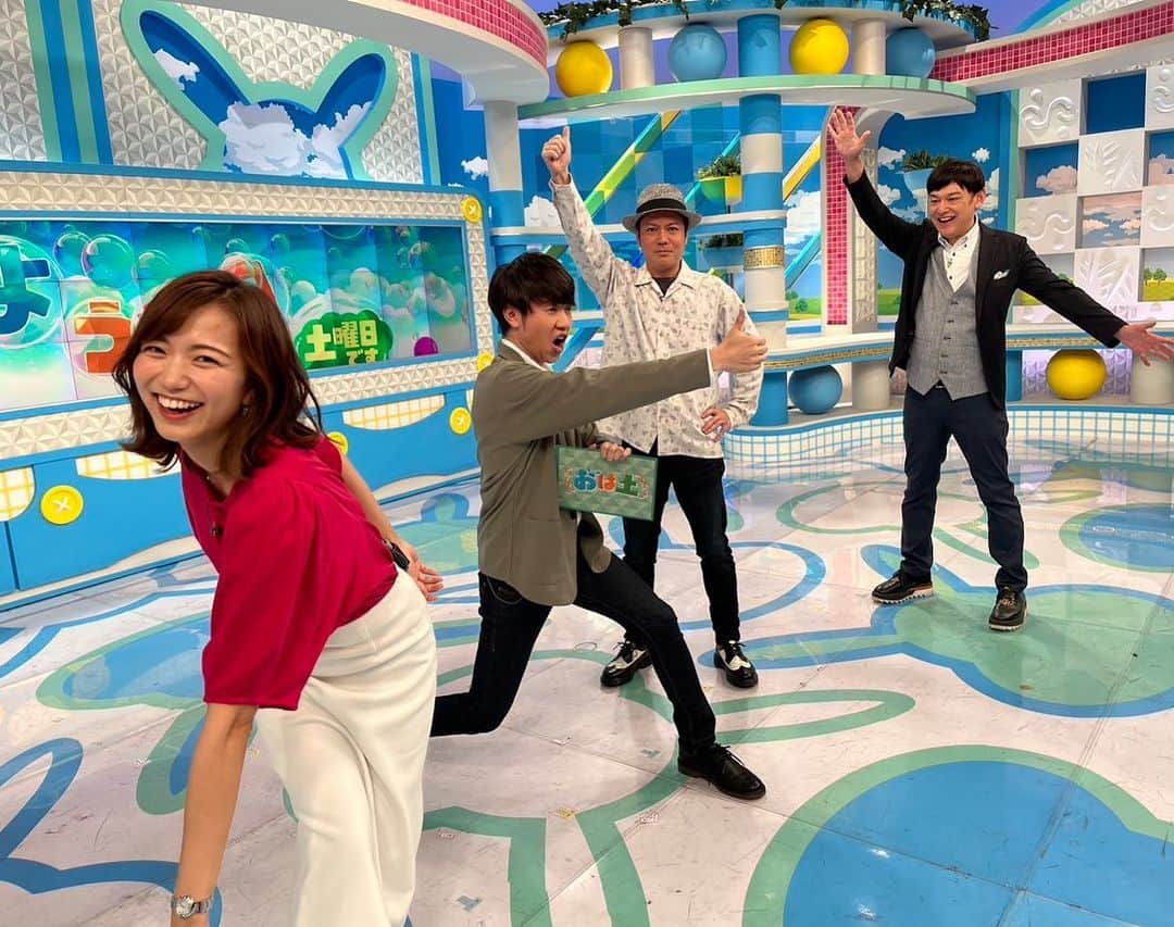 朝日放送「おはよう朝日土曜日です」のインスタグラム：「おは土始まりました 洗濯日和☀️暑さに注意💦  #おは土#おはよう朝日土曜日です#ABCテレビ #シャンプーハット#恋さん#てつじ #北村真平#斎藤真美#ABCアナウンサー #佐藤悠#気象予報士」