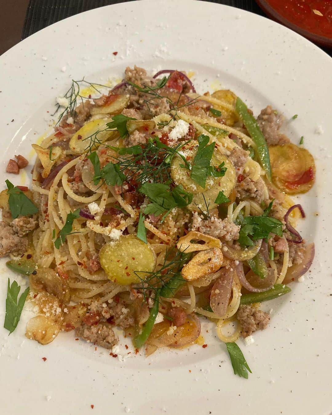 佐伯日菜子のインスタグラム：「定期的に食べたくなるお店がありますよ。 見てこの美しいパスタとスープ！！ #パスタ #スープ #イタリアン #麺 #麺スタグラム  #pasta  #soup  #美味しい  #ごちそうさまでした」