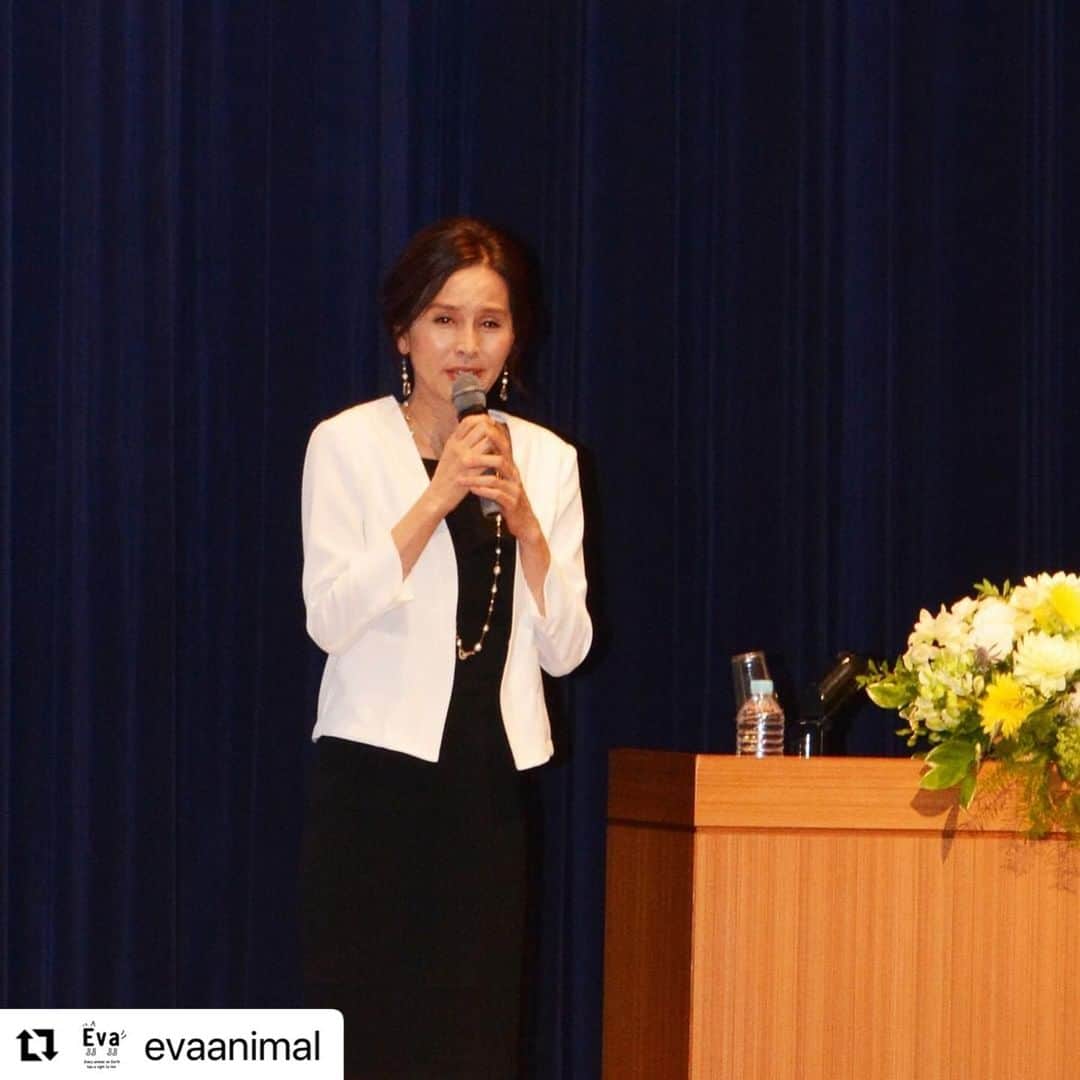 杉本彩のインスタグラム：「#Repost @evaanimal with @use.repost ・・・ ６月11日　群馬県安中市で行われました「環境フェアあんなか」にお招きいただき記念講演をいたしました。  安中市では「ペットにやさしいまちは人にもやさしい」を掲げ、2050年までに犬猫の殺処分をなくすことを目標とされたという事で、殺処分の根本的な原因、またその目標を達成するには何を目指して取り組めばいいのか、「殺処分ゼロ」という言葉の背後に隠れている問題についてお話しをさせて頂きました。  他にも「動物虐待問題」「ペット流通の問題」についてもお話しいたしました。  当日はお足元の悪い中、会場にお越しくださり講演をお聞きくださいましたこと、本当にありがとうございました。  ■2023年活動報告 https://www.eva.or.jp/2023action  #動物愛護講演会 #群馬県安中市 #環境フェアあんなか #ペットにやさしいまちは人にもやさしい #殺処分ゼロ #杉本彩 #動物環境福祉協会eva」