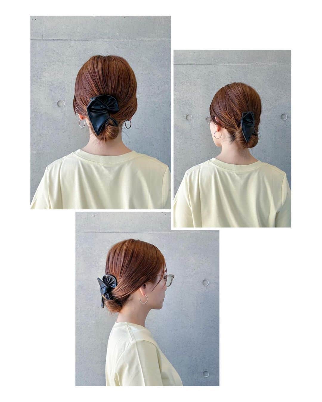 高山直子のインスタグラム：「着替えとヘアアレンジ含め3分で支度できるやーつ😎 アイテムはタグ付けしてます🏷️ 優しいイエローのTシャツやっぱ可愛い🍋  #きょうのふく #簡単ヘアアレンジ」