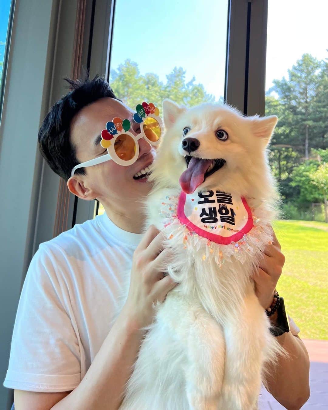 ト・サンウのインスタグラム：「아빠는 다 괜찮다..☀️🏃🏻‍♂️ 우리 포미  생일축하해 💚」