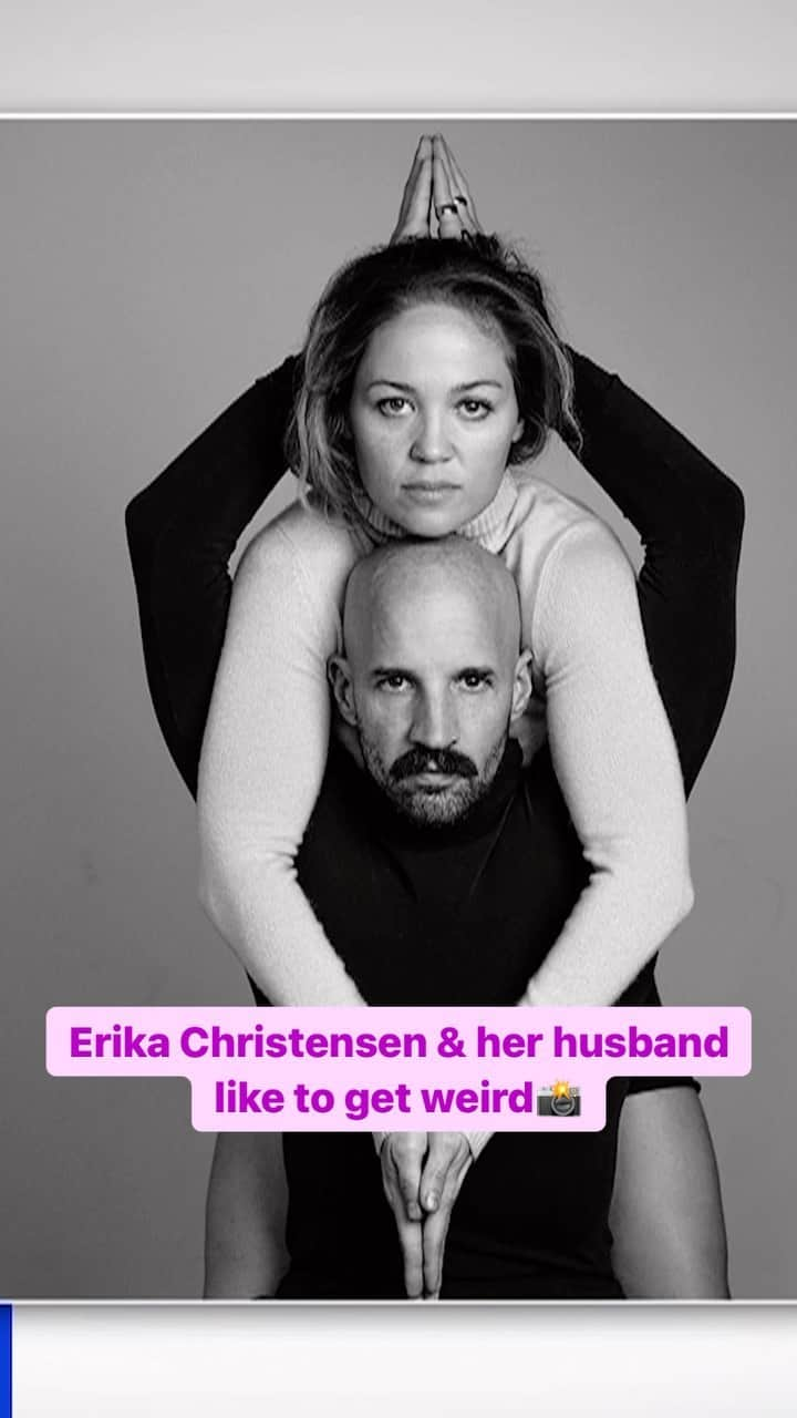 エリカ・クリステンセンのインスタグラム：「@erikachristensen explains the inspiration behind this photshoot with her husband😂📸 #husband #couples #photoshoot」