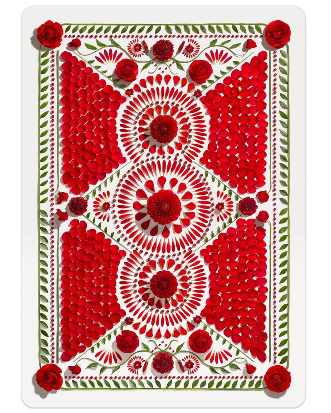 吉田ユニのインスタグラム：「PLAYING CARDS  COVER #playingcards #flower #red #purple」