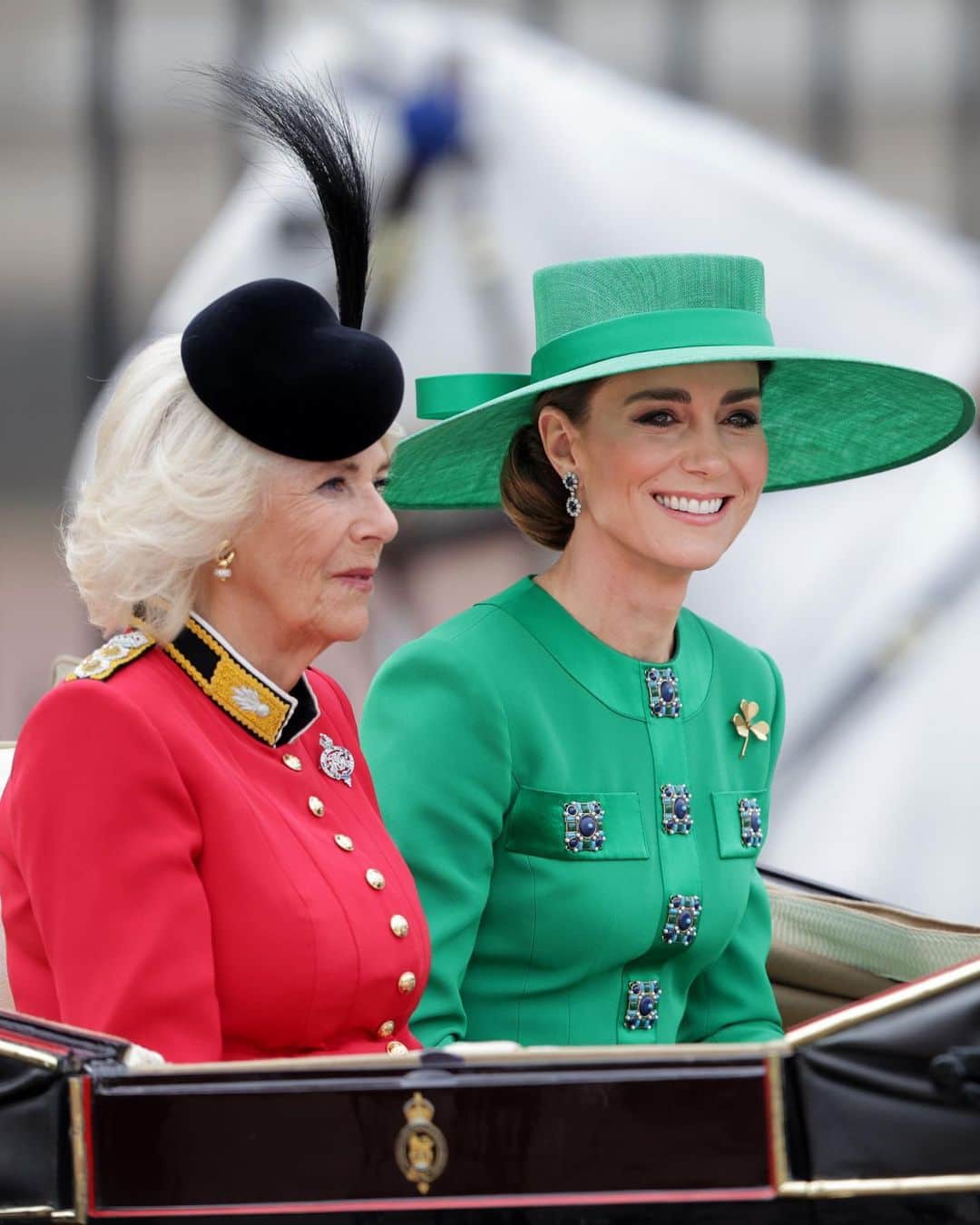 British Vogueさんのインスタグラム写真 - (British VogueInstagram)「The #PrincessOfWales was a vision in emerald green today for the first Trooping the Colour of King Charles III’s reign. Kate turned to Singapore-born, Paris-based designer @AndrewGN, who has previously worked with both #Beyoncé and #LadyGaga, for the occasion. The Princess was joined by senior members of the royal family for the annual tradition celebrating the monarch’s official birthday, with her three children, Prince George, Princess Charlotte and Prince Louis also in attendance. Click the link in bio for more.」6月17日 21時17分 - britishvogue