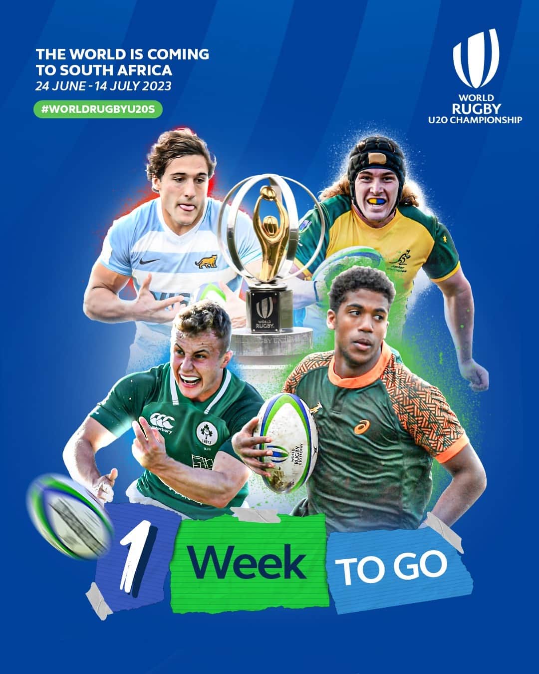 ラグビー南アフリカ代表さんのインスタグラム写真 (ラグビー南アフリカ代表Instagram)「🔥 ONE MORE WEEK TO GO