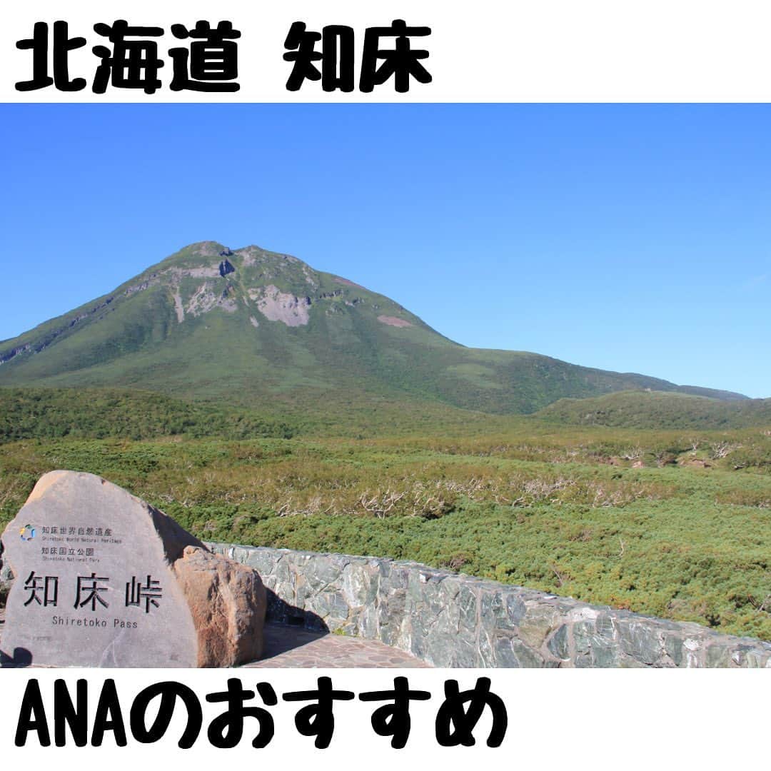ANAさんのインスタグラム写真 - (ANAInstagram)「日本を旅しよう！✈️💙  2005年7月に世界自然遺産に登録された「知床」をご紹介😄  🌿知床連山の最高峰1661mの羅臼岳は、美しく圧巻です。 🌊野生に生息するホエールウォッチング体験が魅力です。5月〜7月頃はシャチやミンククジラ、それ以降10月頃まではマッコウクジラが見られます。 （写真提供 (有)知床ネイチャークルーズ） 🌿知床自然センターから歩いて見られるフレペの滝。エゾシカに出会えるかもしれません。 🌿知床五胡は大自然との共生を肌で感じることができる場所です。 （写真提供 シンラ） 🌿アイヌ語の神（カムイ）と水（ワッカ）が語源のカムイワッカの滝です。 🌿世界自然遺産・知床にある大型リゾートホテル「北こぶし知床ホテル&リゾート」は、オホーツク海 の目の前に位置しているため、大浴場から壮大なオホーツク海の大パノラマをご覧いただけます。 お客様の目の前でシェフが一皿一皿丁寧に仕上げ、「生命力」をコンセプトとした、素材の醍醐味を感じる料理をご提供😋 @kitakobushi_shiretoko  航空券付きプランはこちら✈ https://ana.ms/46cZS6P  ホテルのご予約はこちら🏨✨ https://ana.ms/3p0pMK4  詳しくは「世界の支店から、こんにちは！」をご覧ください🤗  https://ana.ms/3NxF1CH  #allnipponairways #ana #airplane #airport #japantrip #trip #飛行機 #travel #日本を旅しよう #旅行 #visitjapan #visit #旅行  #北海道 #知床 #世界自然遺産 #ホエールウォッチング #知床五湖 #カムイワッカの滝 #hokkaido #shiretoko #whalewatching #北こぶし知床ホテルアンドリゾート」6月17日 16時19分 - ana.japan