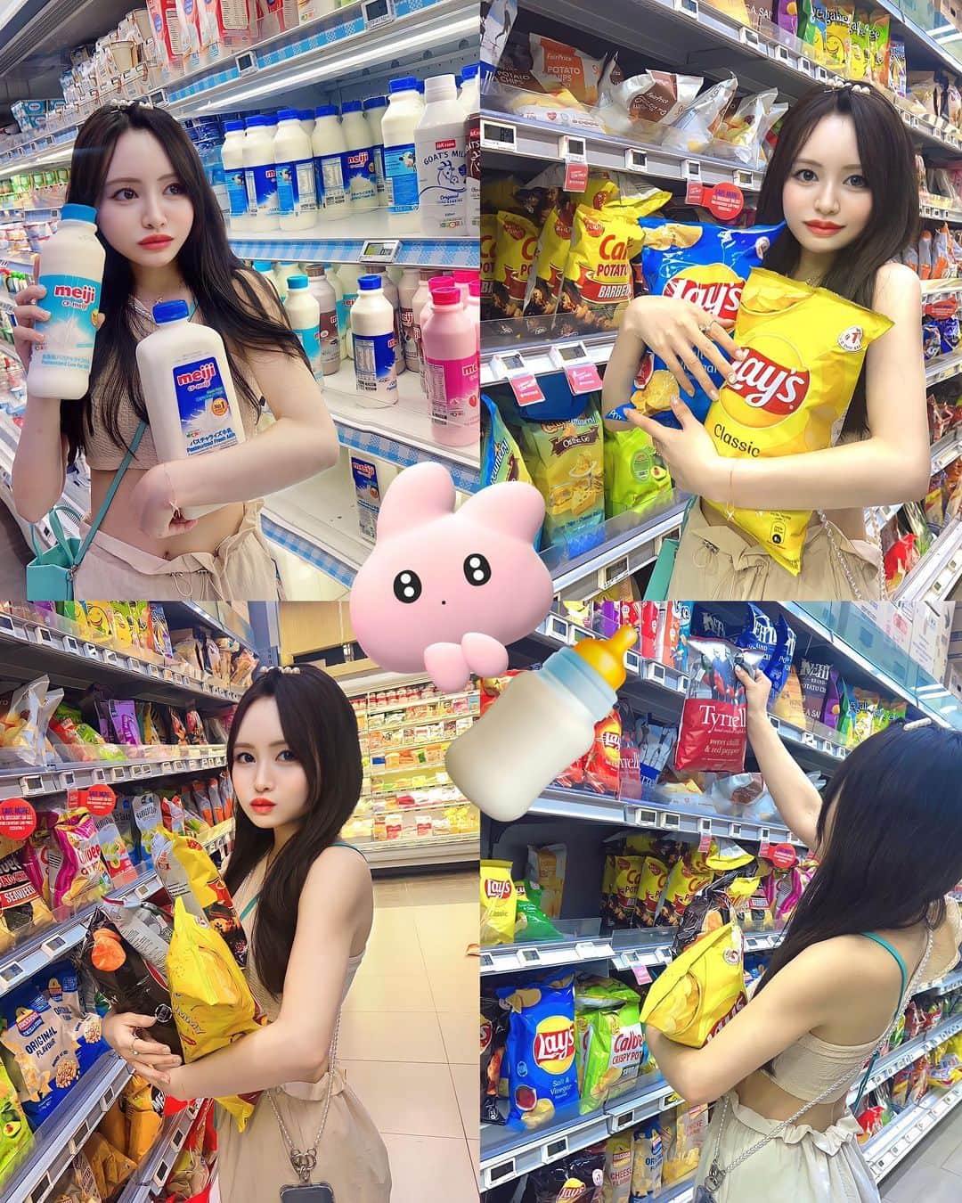 餃子のりさちゃんのインスタグラム：「だいえっと( ¯꒳​¯ )🫳🍪🍬🍭🍫」