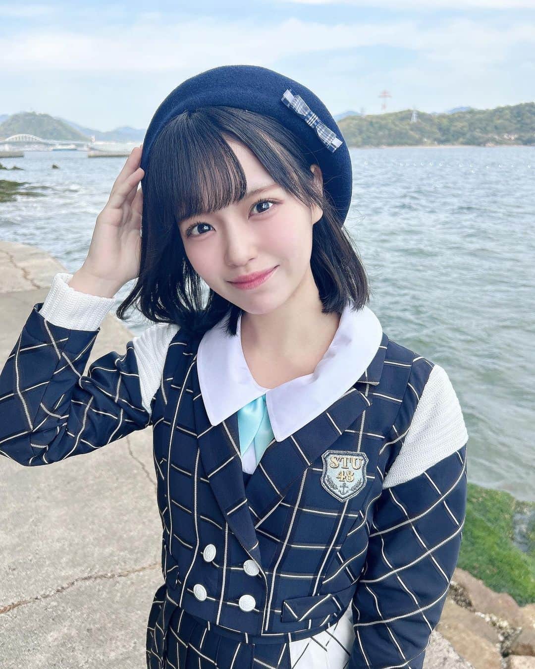 岩田陽菜さんのインスタグラム写真 - (岩田陽菜Instagram)「新アー写のオフショット~🐬🫧‪  ベレー帽お気に入りです！」6月17日 18時43分 - hina_naso_stu48