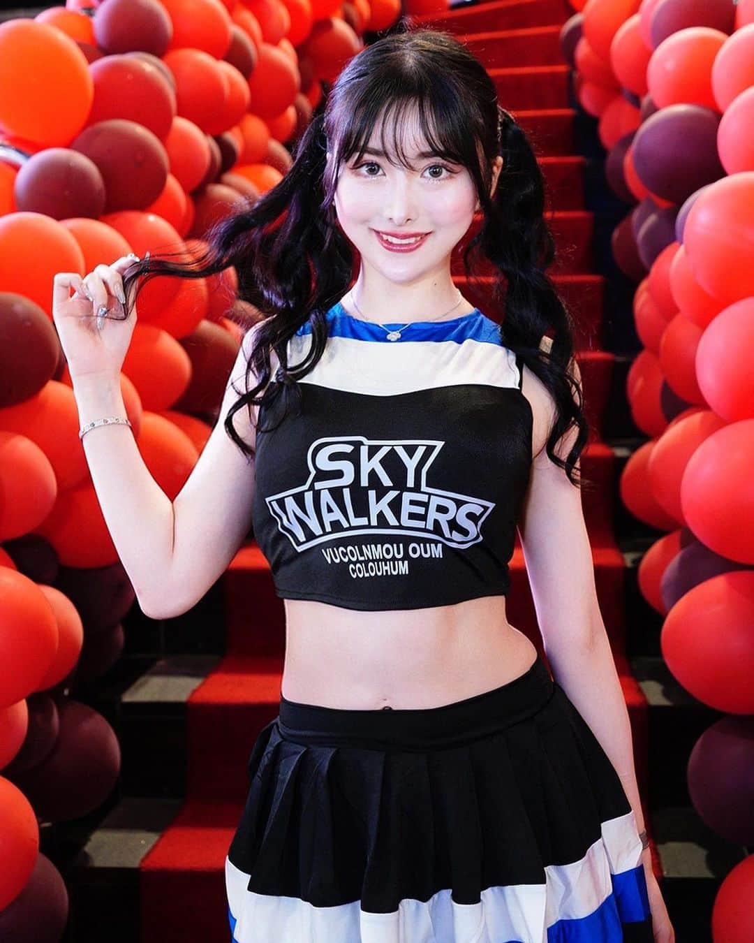 藤澤せなのインスタグラム：「#ツインテール 📣 #チアガール#コスプレ にっこり😽」