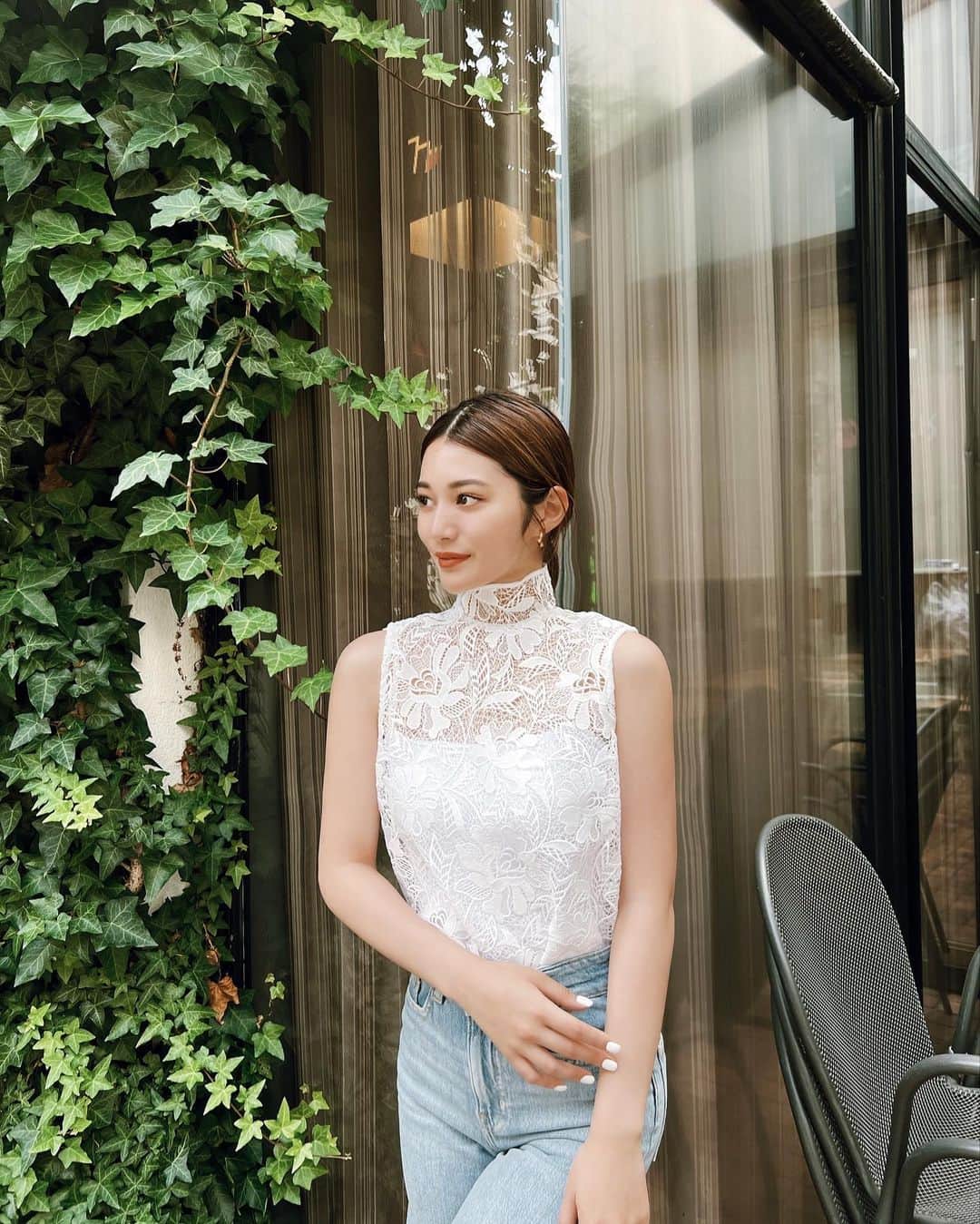 浪花ほのかのインスタグラム：「全身H&M🧥🤎 たまにはレースで女の子っぽく😄  @hm #エイチアンドエム」