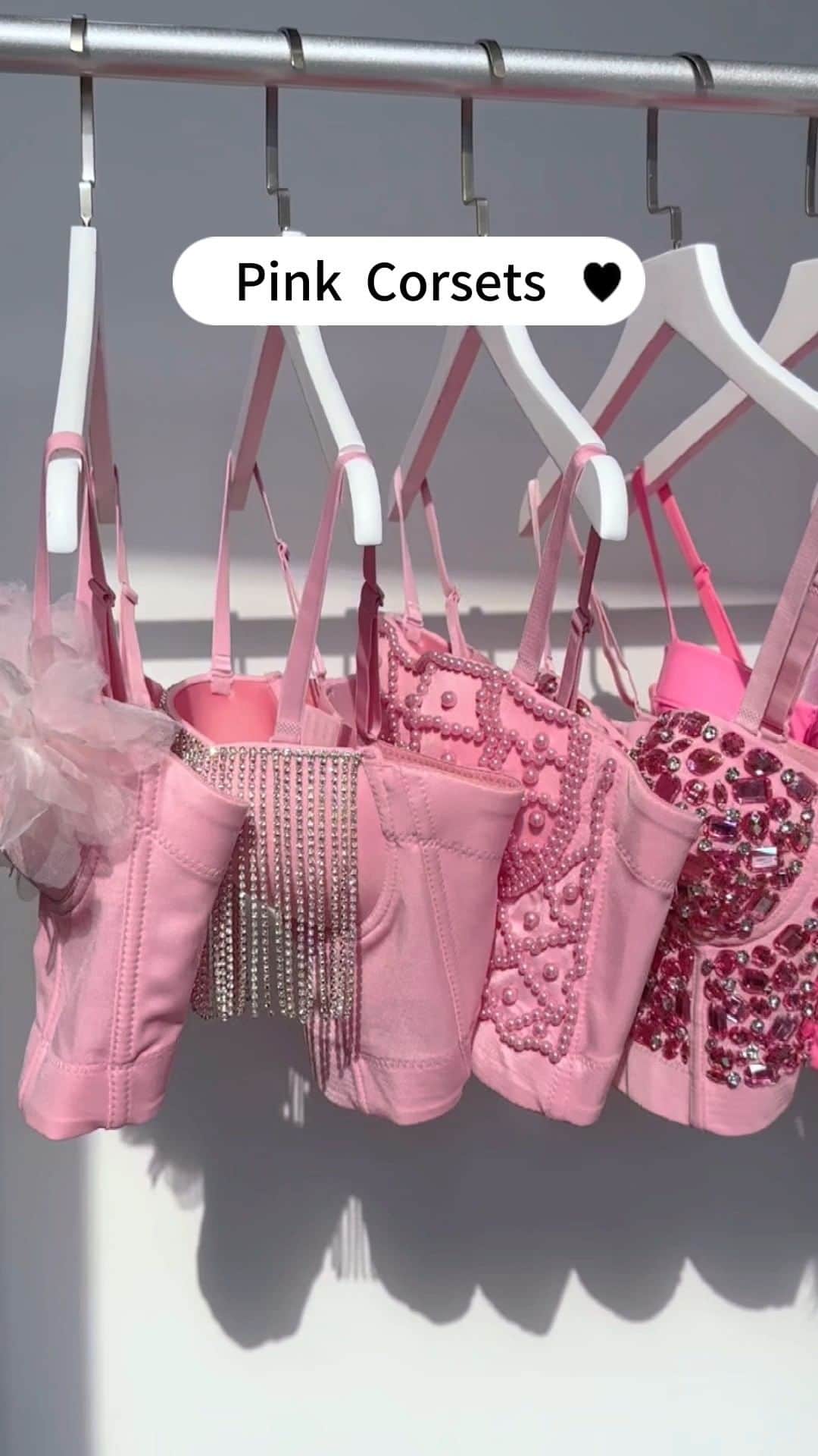 SHEINのインスタグラム：「Think pink and a pop of bling is the next big thing? Of corset is! 💗🌷👚 Which rosy tops are giving gorg Barbiecore glam? 👇  🔎11667038 8550362 10262920 8765477 11468643 3119900 12460158  #SHEIN #SHEINforAll #SHEINstyle #fashion #chic」
