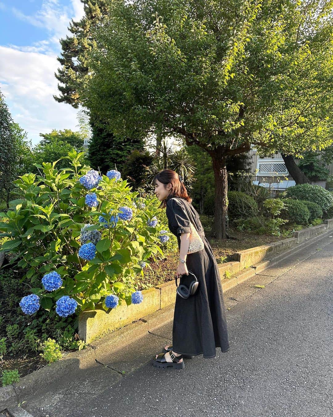 mizukiさんのインスタグラム写真 - (mizukiInstagram)「綺麗な紫陽花を見つけた昨日。 梅雨は嫌だけど紫陽花見られるし、たまにの晴れが嬉しいよね☺️ ㅤㅤㅤㅤㅤㅤㅤㅤㅤㅤㅤㅤㅤ デニムのワンピースは @tiptop_pocket_official 🖤 髪は伸びてきたので久しぶりにハーフアップ。 ㅤㅤㅤㅤㅤㅤㅤㅤㅤㅤㅤㅤㅤ ウェディングフォトのデータをいただいたので ネットで作成して昨日届いたの📕 来週は両親が来るので渡します、わくわく☺️ DM何件かいただいたのですが...FUJIFILMのサイトから注文しました👆📷 ㅤㅤㅤㅤㅤㅤㅤㅤㅤㅤㅤㅤㅤ #tiptop_pocket#tipコーデ」6月17日 20時59分 - mizukidrop