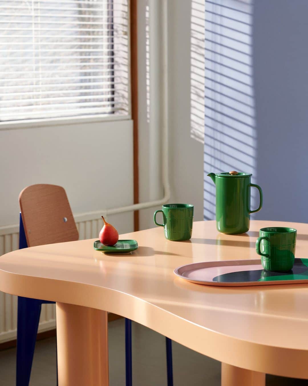 マリメッコのインスタグラム：「Colorama at home. Introducing the first drop of our new home collection. Celebrating primaries, Pre-fall '23 is inspired by French modernism—the idea that better design leads to a better life.  Explore the first new arrivals at marimekko.com. Link in bio. #marimekko #marimekkohome」