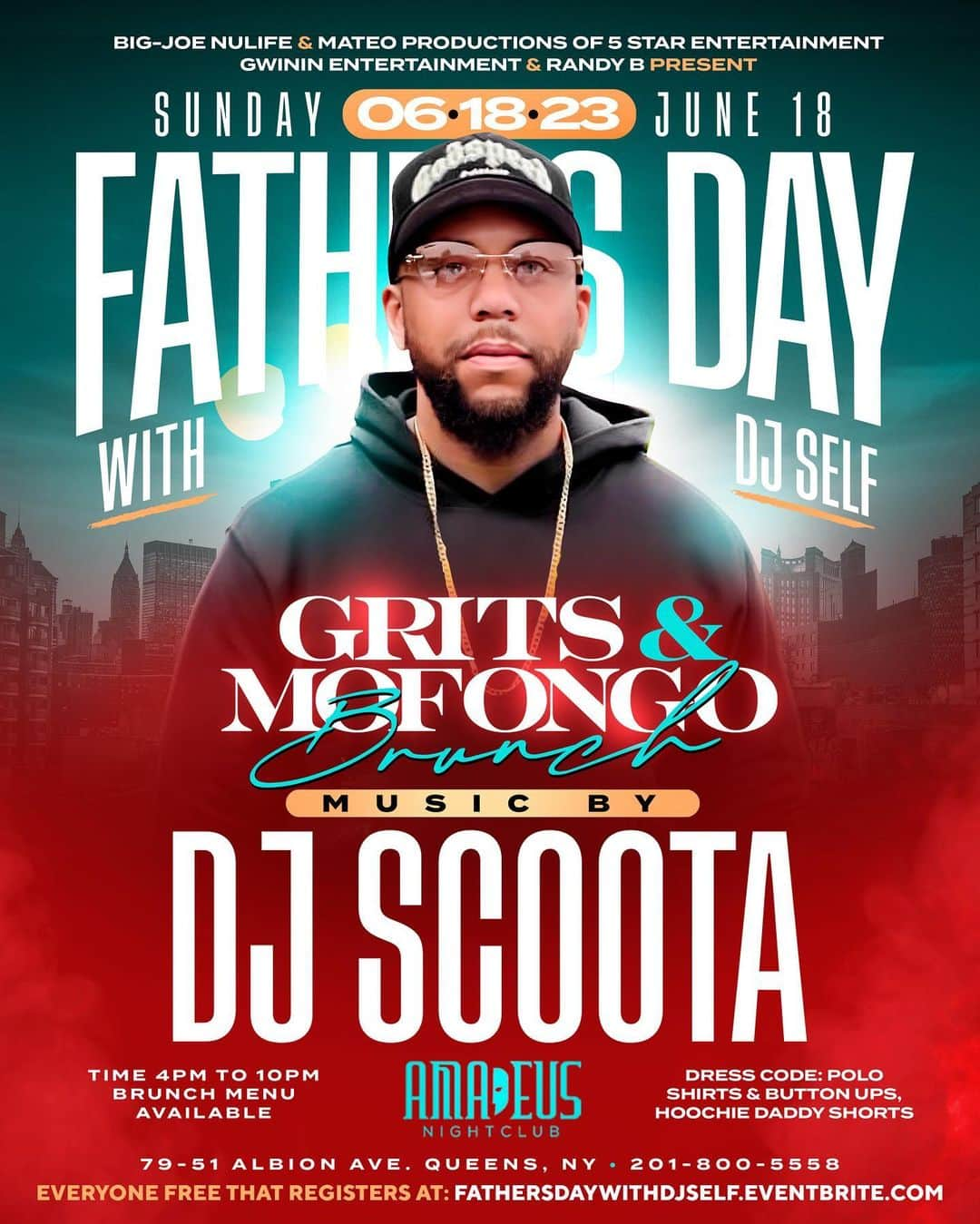 DJ Selfさんのインスタグラム写真 - (DJ SelfInstagram)「We gotta do suttin for Father’s Day !!!! So i got you!!!    Grits and Mofungo!!!!!!!  Sunday, June 18th, 2023 Father’s Day !!!!!!Fathers day !!!!!!!  DJ Self's Special Father's Day Brunch   "GRITS & MOFONGO"  Amadeus | @clubamadeusny 79-51 Albion Ave, Queens, NY 11373 201-800-5558  Music Provided by:  The Heavy Hitter @djcamilo 💥  The  Gwinin Gawd @djself 💥  Alongside: @ralpiemercado 🔥 @iamfrankroth 🔥 @djperfect203 🔥  Doors open 4pm - 10pm  EVERYONE FREE That Registers At: FathersDayWithDJSelf.EventBrite.com   For all the details DM me or log onto:  www.BigJoeNuLife.com  #DJCamilo #DJSelf #BigJoeNuLife #KnockyNuLife #Mateo #RalphieMercado #Amadeus #Queens #Sunday #WeOutside #FathersDayWithDJSelf #GritsAndMofongo 💥💥💥」6月18日 7時01分 - djself