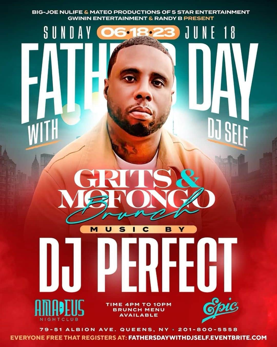 DJ Selfさんのインスタグラム写真 - (DJ SelfInstagram)「We gotta do suttin for Father’s Day !!!! So i got you!!!    Grits and Mofungo!!!!!!!  Sunday, June 18th, 2023 Father’s Day !!!!!!Fathers day !!!!!!!  DJ Self's Special Father's Day Brunch   "GRITS & MOFONGO"  Amadeus | @clubamadeusny 79-51 Albion Ave, Queens, NY 11373 201-800-5558  Music Provided by:  The Heavy Hitter @djcamilo 💥  The  Gwinin Gawd @djself 💥  Alongside: @ralpiemercado 🔥 @iamfrankroth 🔥 @djperfect203 🔥  Doors open 4pm - 10pm  EVERYONE FREE That Registers At: FathersDayWithDJSelf.EventBrite.com   For all the details DM me or log onto:  www.BigJoeNuLife.com  #DJCamilo #DJSelf #BigJoeNuLife #KnockyNuLife #Mateo #RalphieMercado #Amadeus #Queens #Sunday #WeOutside #FathersDayWithDJSelf #GritsAndMofongo 💥💥💥」6月18日 7時01分 - djself