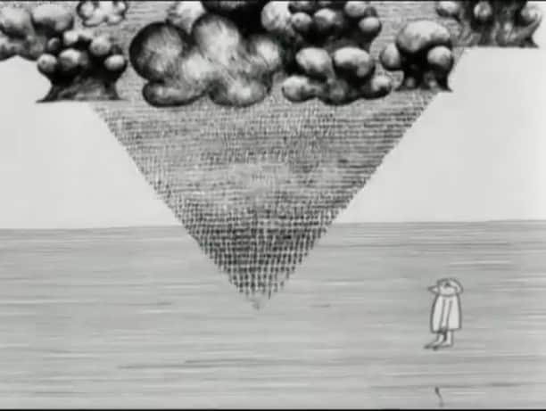 Juxtapoz Magazineのインスタグラム：「Stefan Schabenbeck’s "Everything is a Number," 1966.   "A man attempts to survive in a world of numbers and geometric shapes. But in the end, the man is cloned and ultimately becomes just another number the film was inspired by the works of Saul Steinberg.   "Schabenbeck's unusual films, which could always be interpreted in a number of ways, were a phenomenon in the 1960s." —Culture PL   #StefanSchabenbeck via the research of chicojefferson for #JuxSaturdaySchool」