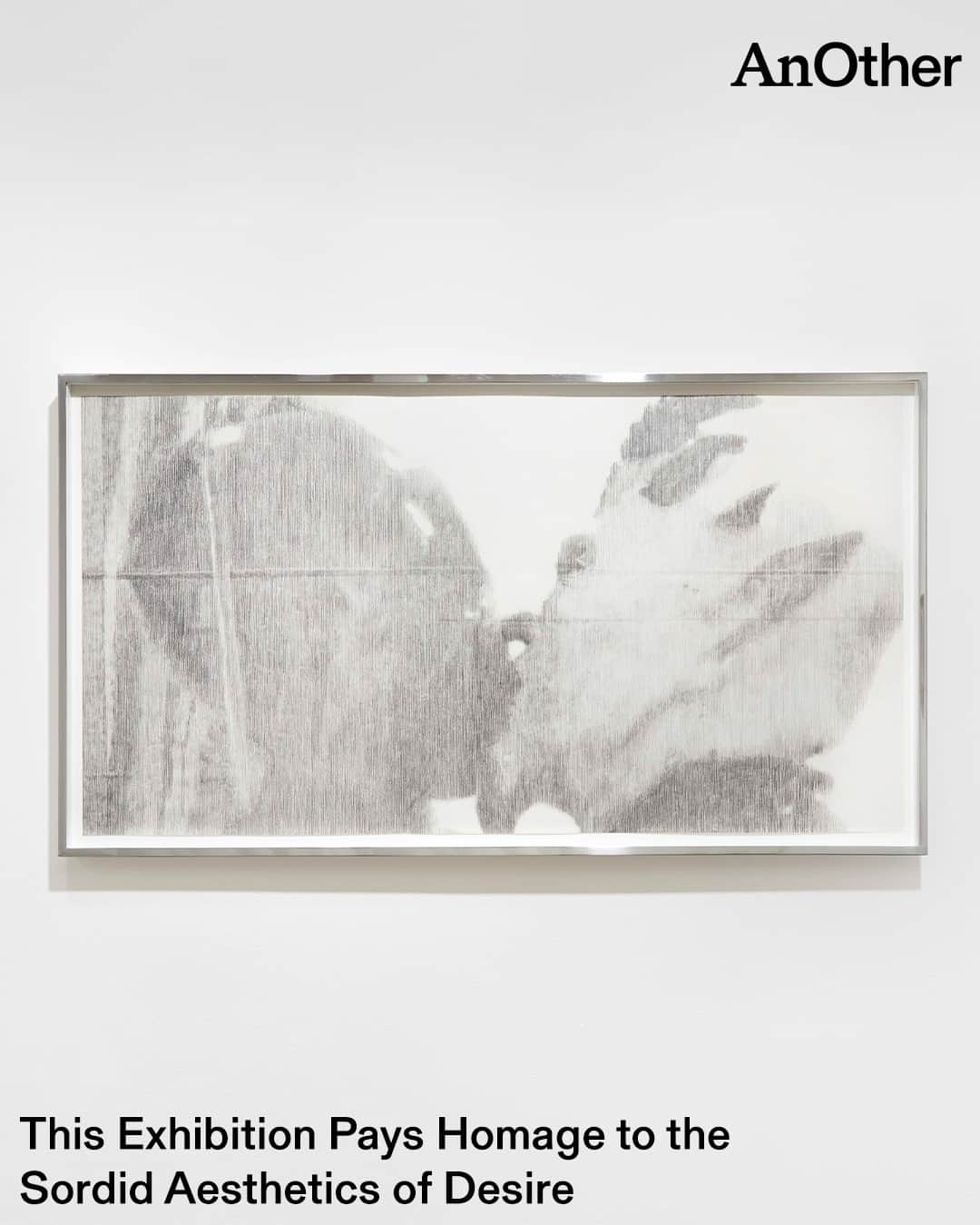 AnOther Magazineのインスタグラム：「Laila Majid and Louis Newby’s arresting joint exhibition in London explores desire, porn and image consumption – both physical and digital – and how they intersect 💘⁠ ⁠ Majid (@helloo0o0o0oo0oo0oooo00o00o0o) and @louisnewby first met at Chelsea College of Arts as undergraduates, and after graduating in 2018, the pair decided to start making work together. “It was such an organic relationship,” Majid tells @violetc0nroy. ⁠ ⁠ On display at @sadiecoleshq’s The Shop, Beautiful Girls on Top! is the pair’s fifth show together, and features works exploring desire, porn, printed matter and internet holes. Find out more about the exhibition at the link in bio 📲⁠ ⁠ 📸 Beautiful Girls on Top! by Laila Majid and Louis Blue Newby. Courtesy the artist/s and @xxijrahii_. Photography by @coreybartlesanderson. © Xxijra Hii Ltd⁠ 1. Contact (The Kiss), 2023⁠ 2. Centrefold, 2023⁠ 3-4. Laila Majid and Louis Blue Newby’s studio⁠ 6. Deeper Position (Ochre), 2023⁠ 7. Contact (Desires), 2023」