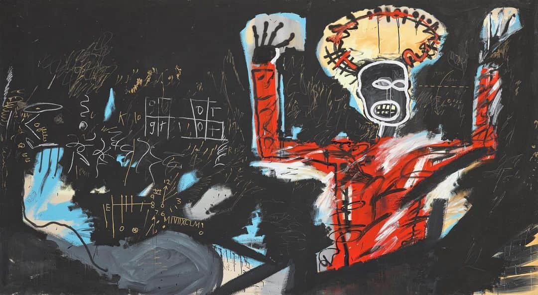 ガゴシアン・ギャラリーさんのインスタグラム写真 - (ガゴシアン・ギャラリーInstagram)「Uniting the full cycle of the “Modena Paintings” made by Jean-Michel Basquiat in the summer of 1982, an exhibition now on view at Fondation Beyeler (@fondationbeyeler) casts new light on a breakthrough moment in his early career.  These eight large-scale paintings, including “Profit 1,” which is shown here, are celebrated as among the artist’s most ambitious works. Basquiat made them in Modena, Italy, traveling shortly after his successful exhibition “Paintings” at the Larry Gagosian Gallery, Los Angeles, in April–May 1982. During this time Basquiat often stayed at Gagosian’s U-shaped house in Venice Beach.  The planned solo exhibition in Modena ultimately did not take place, and these monumental works have never been shown together till now, more than forty years later. Follow the link in our bio to learn more. __________ #JeanMichelBasquiat #Gagosian @basquiatofficial Jean-Michel Basquiat, "Profit 1," 1982 © The Estate of Jean-Michel Basquiat. Licensed by Artestar, New York. Photo: Robert Bayer」6月18日 1時52分 - gagosian