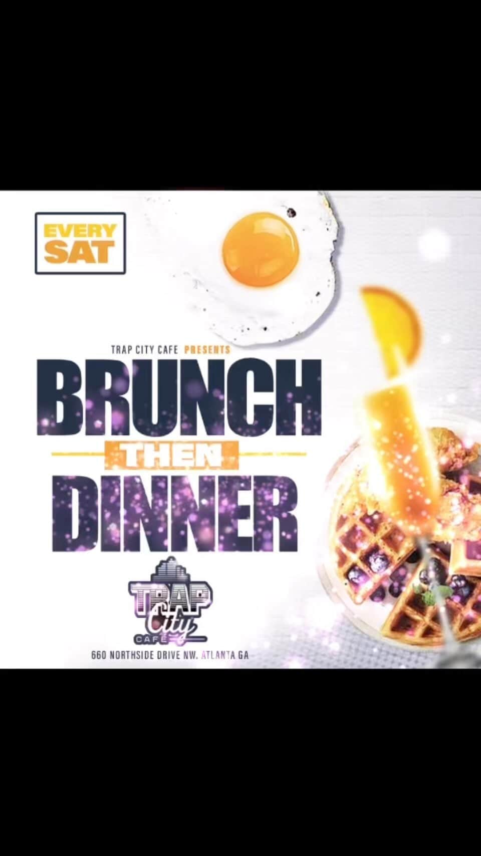 T.I.のインスタグラム：「Looking for the vibes this weekend... Well look no further... We open at 1pm BRUNCH & DINNER The Weather Good Food Good Brunch 1pm Dinner Starts at 5pm to Try our new delicious Stuffed Waffle Come Join Us Calling all Brunchers come try our tasty  SATURDAY BRUNCH @trapcitycafe 660 Northside Dr NW come have a taste. The new brunch experience! Mamosa’s DJ Great Food & marvelous atmosphere TELL A FRIEND BRUNCH IS SERVED. #Brunch #TrapCityCafe Tap In w/ @MikeUpscale1 & text the word BRUNCH at 404-901-5272 FREE ENTRY ALL DAY #VibeEmporium #TrapCityCafe #TrapCityHunnies #Brunch #Mamosas www.TrapCityCafe.net」