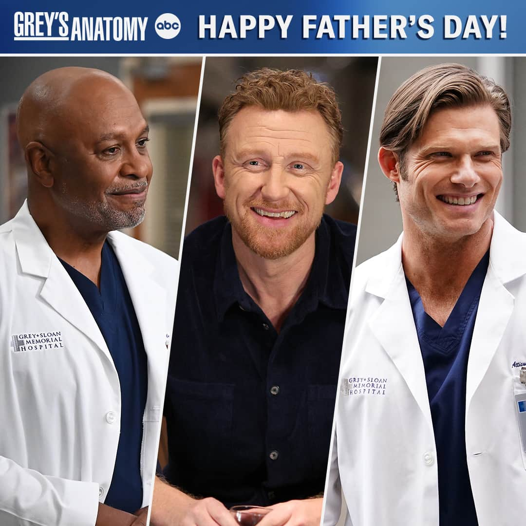 Grey's Anatomyのインスタグラム：「Happy #FathersDay to all the fathers and father figures out there from all of us at Grey Sloan Memorial!」