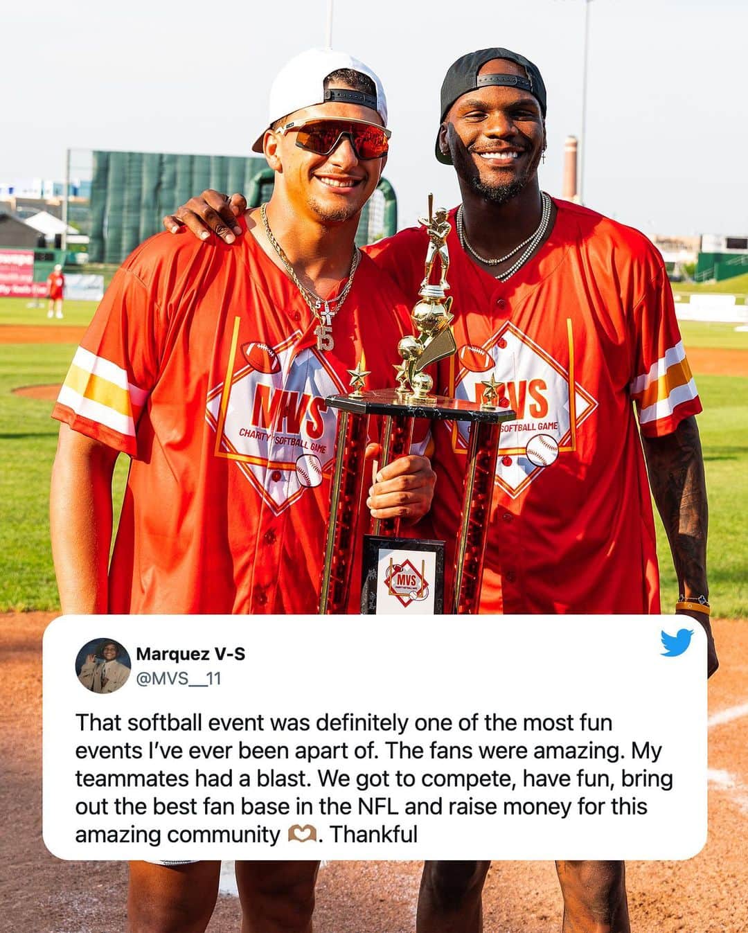 NFLさんのインスタグラム写真 - (NFLInstagram)「@mvs__11 held his first charity softball game to launch the new Humble Beginnings Foundation, which helps individuals in economically disadvantaged areas receive aid and resources to better themselves physically, mentally and emotionally. ❤️」6月18日 4時59分 - nfl