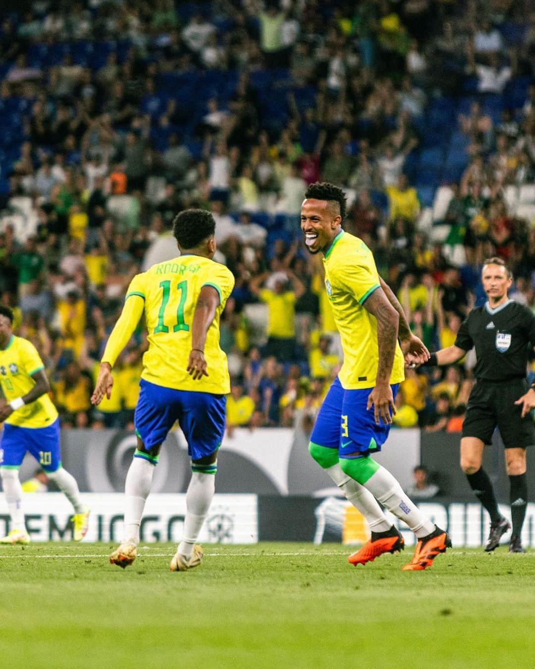 エデル・ミリトンのインスタグラム：「Feliz em marcar em uma noite tão importante para nossa luta! ✊🏾🇧🇷⚽️ @cbf_futebol #ComRacismoNãoTemJogo」